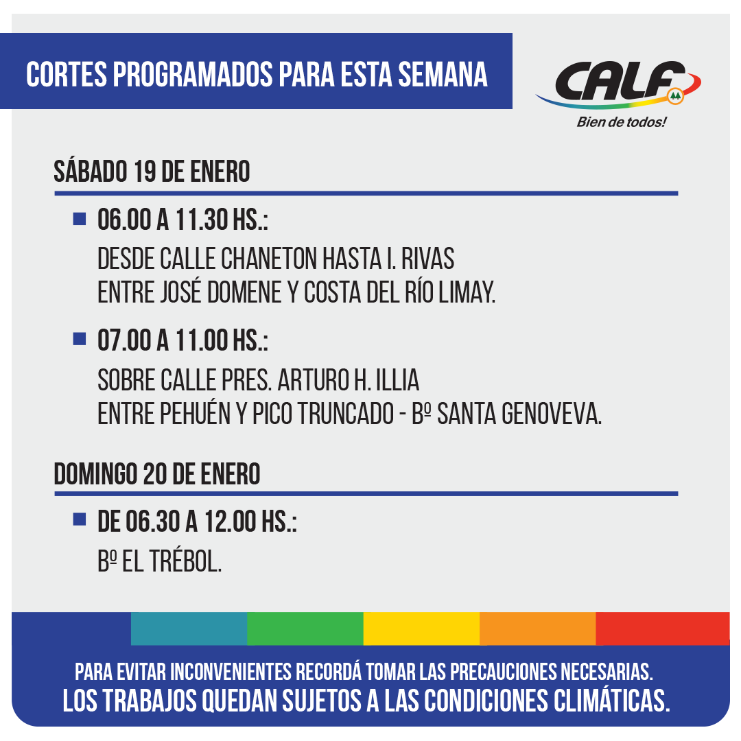 Lee más sobre el artículo SÁBADO 19 Y DOMINGO 20 DE ENERO