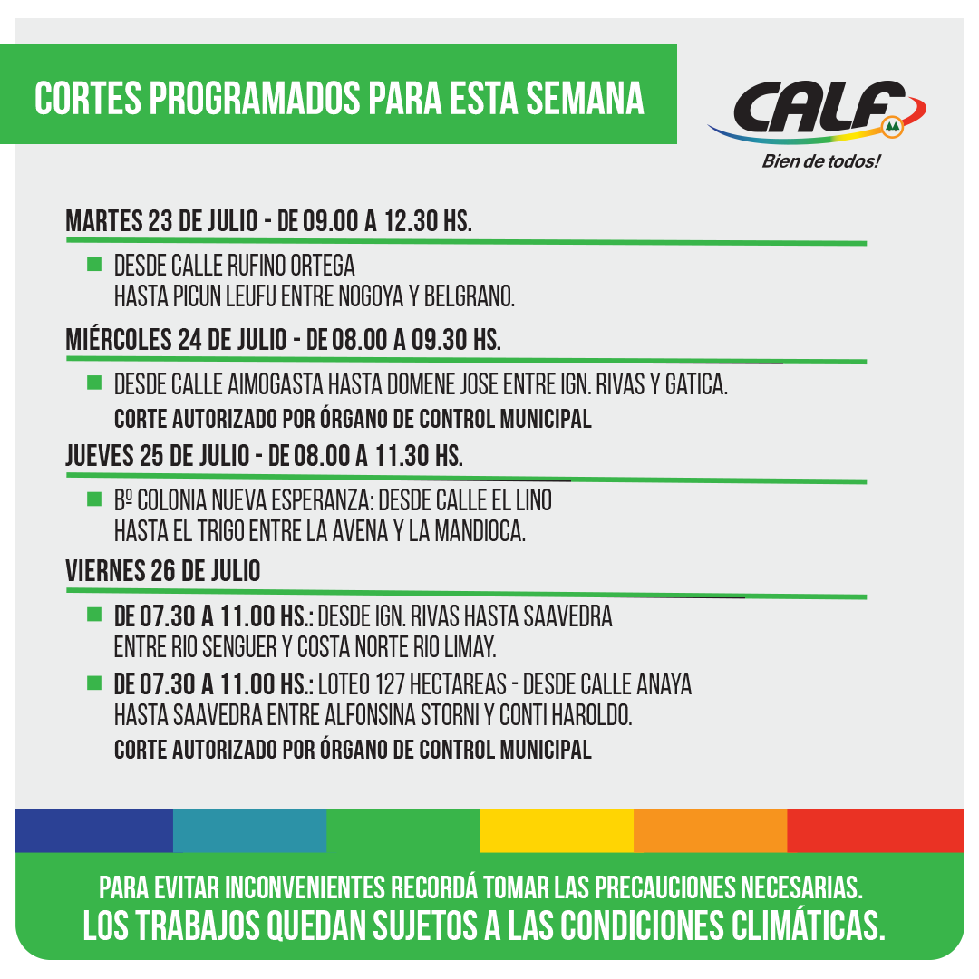 Lee más sobre el artículo DEL MARTES 23 AL VIERNES 26/7