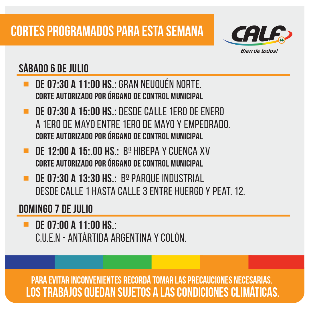Lee más sobre el artículo SÁBADO 6 Y DOMINGO 7/7