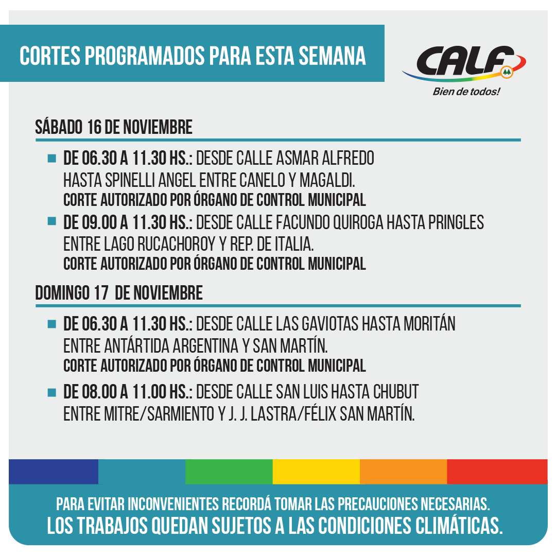 Lee más sobre el artículo SÁBADO 16 Y DOMINGO 17/11