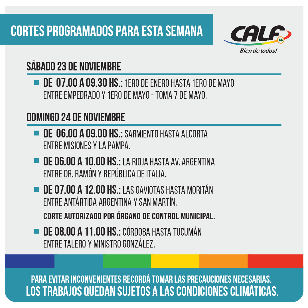 Lee más sobre el artículo SÁBADO 23 Y DOMINGO 24/11