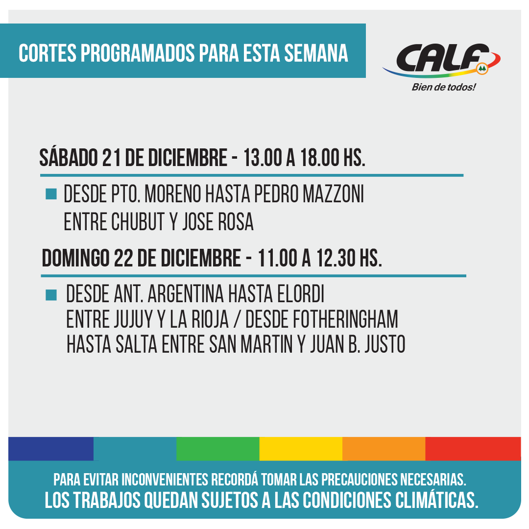 Lee más sobre el artículo SÁBADO 21 Y DOMINGO 22/12