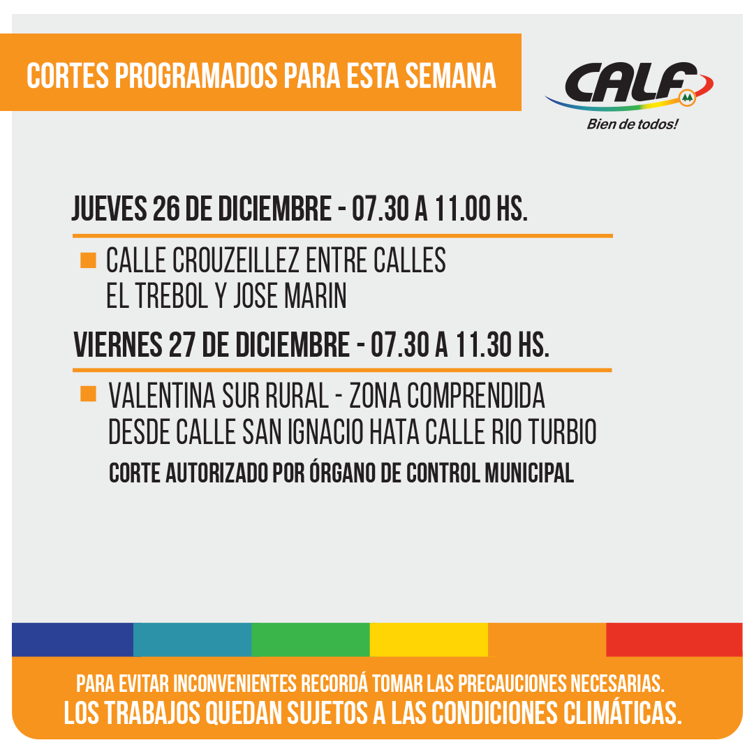 Lee más sobre el artículo JUEVES 26 Y VIERNES 27/12