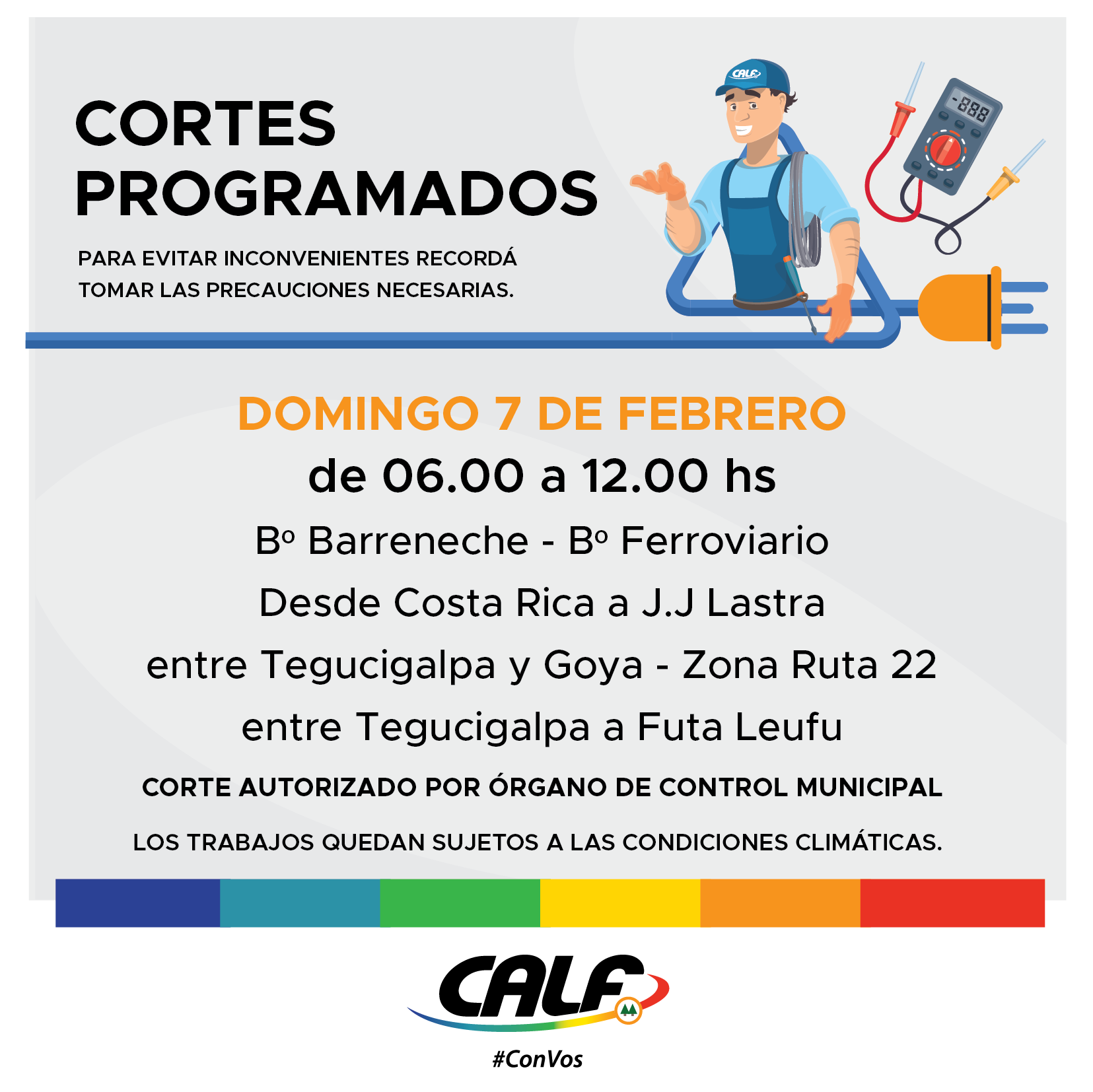 Lee más sobre el artículo Trabajo programado para este domingo