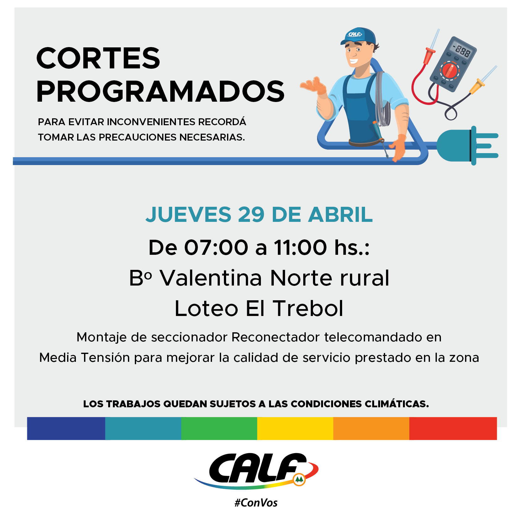 Lee más sobre el artículo Trabajos a realizar este jueves