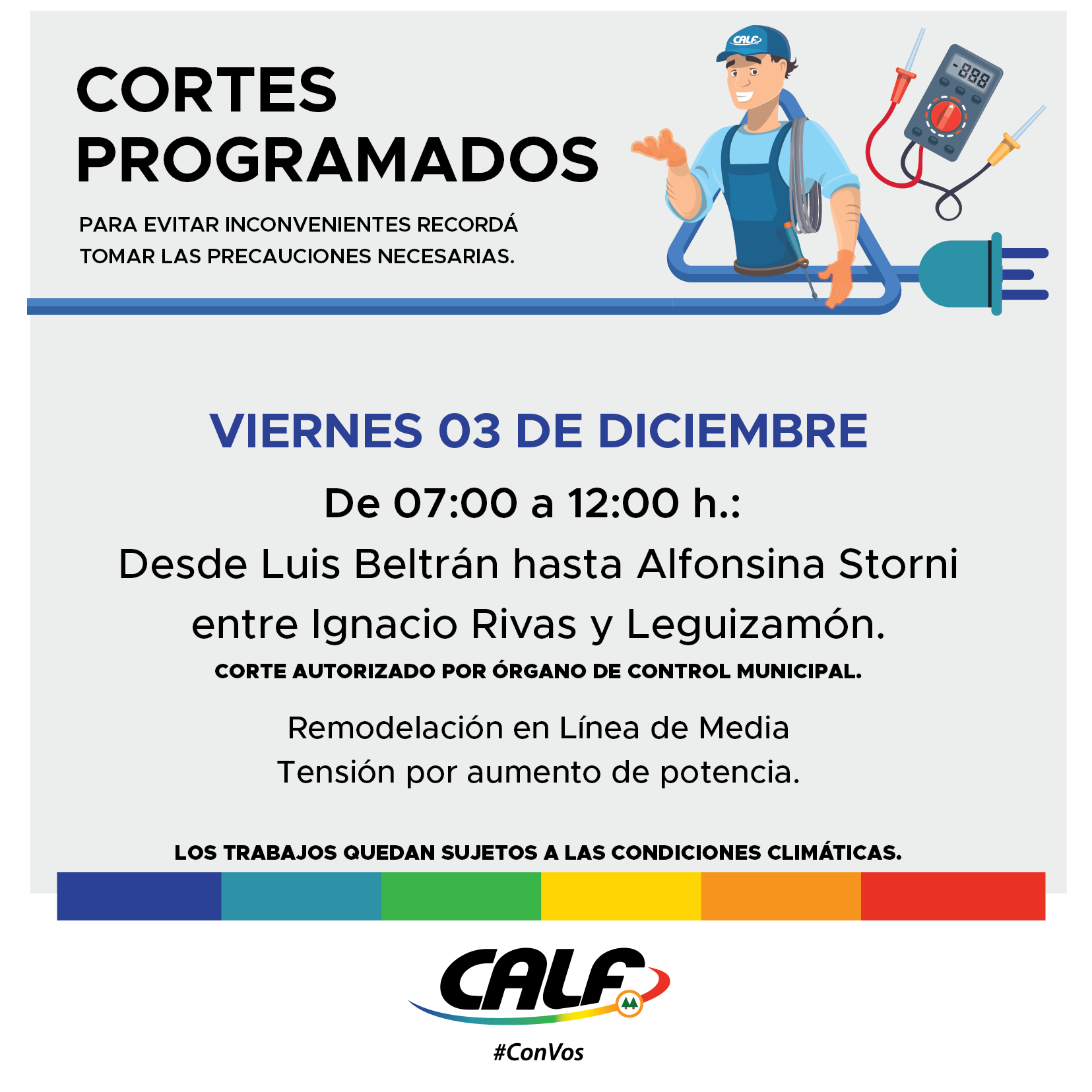 Lee más sobre el artículo Corte programado para este viernes