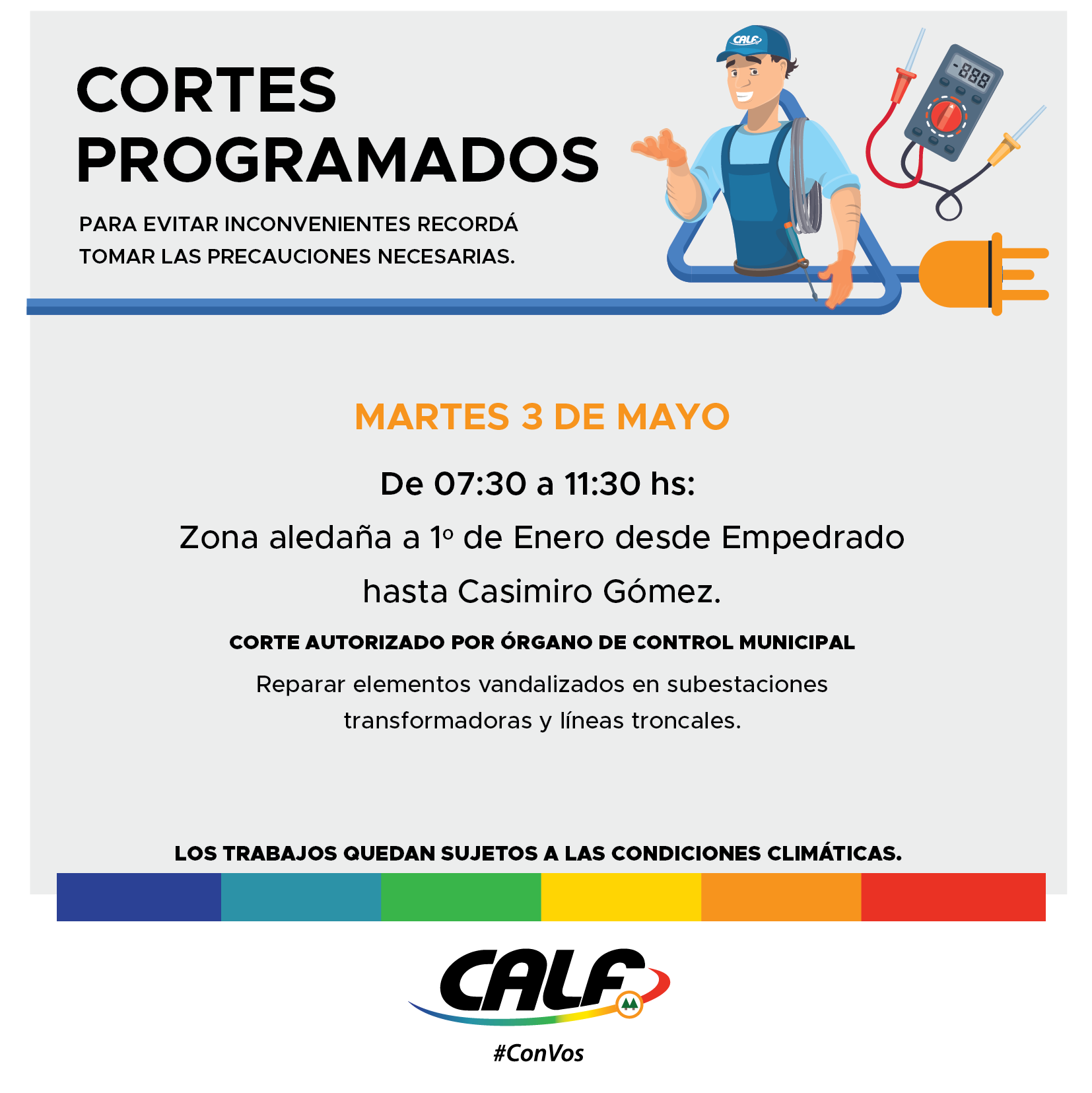 En este momento estás viendo Martes con trabajos de mantenimiento