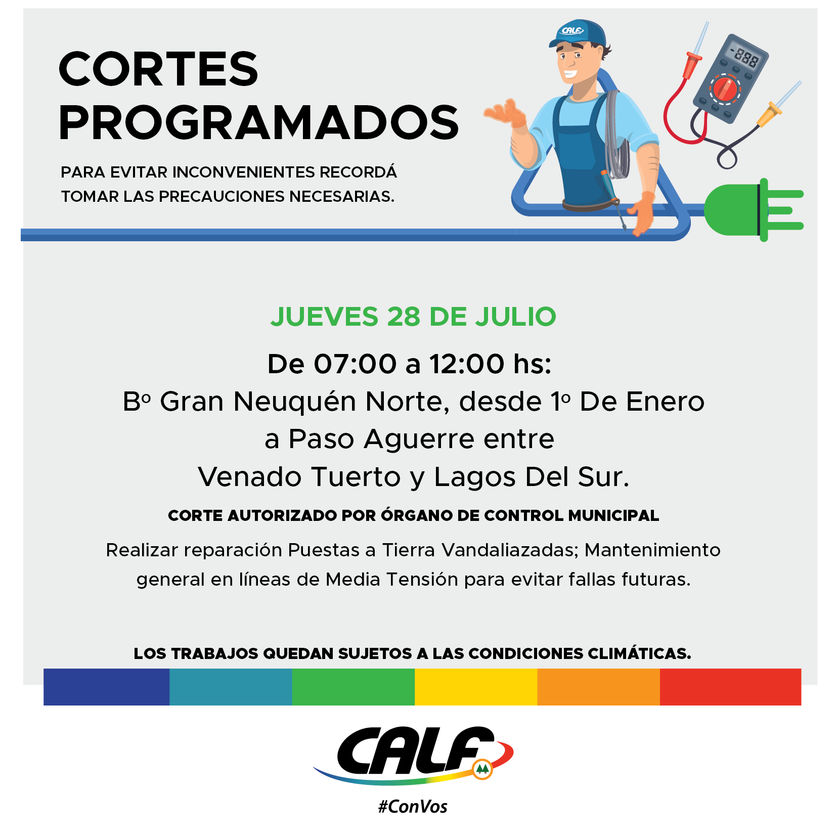 Lee más sobre el artículo Tareas este jueves en Gran Neuquén Norte