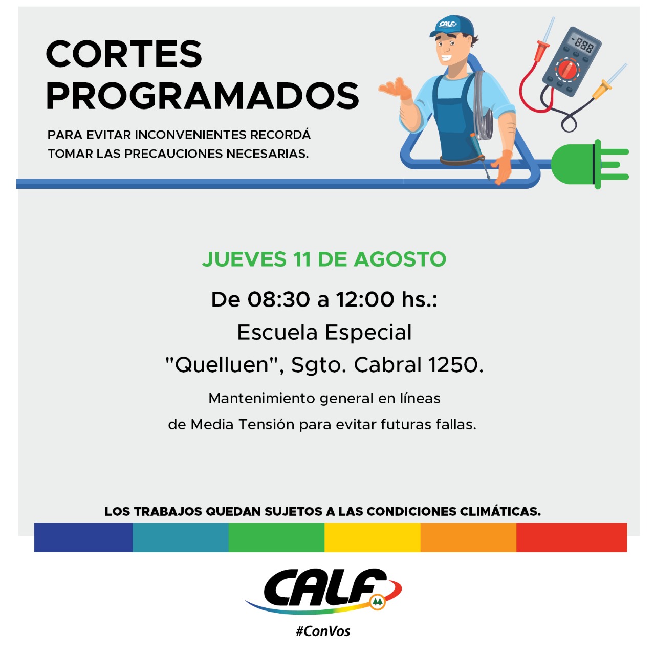 Lee más sobre el artículo Trabajos previstos para este jueves