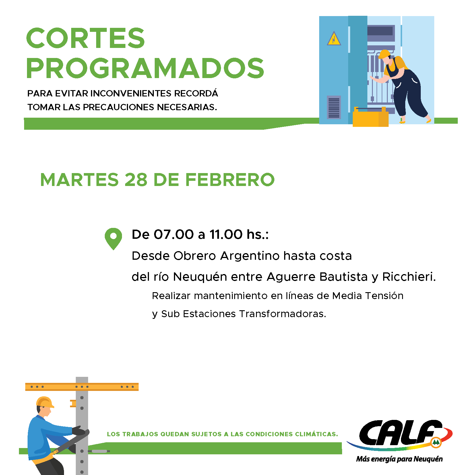 Lee más sobre el artículo Tareas a realizar este martes