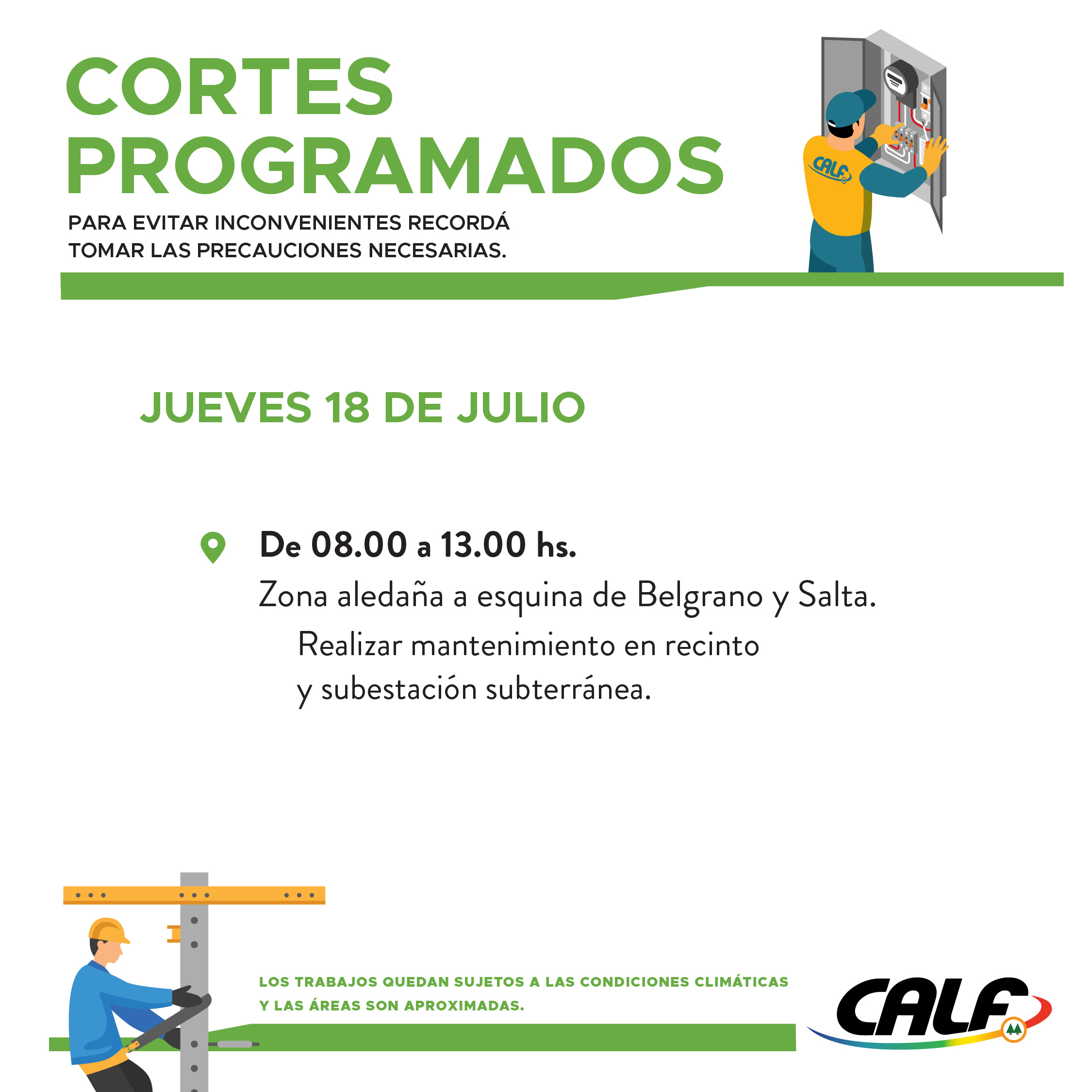 En este momento estás viendo Trabajos a realizar este jueves