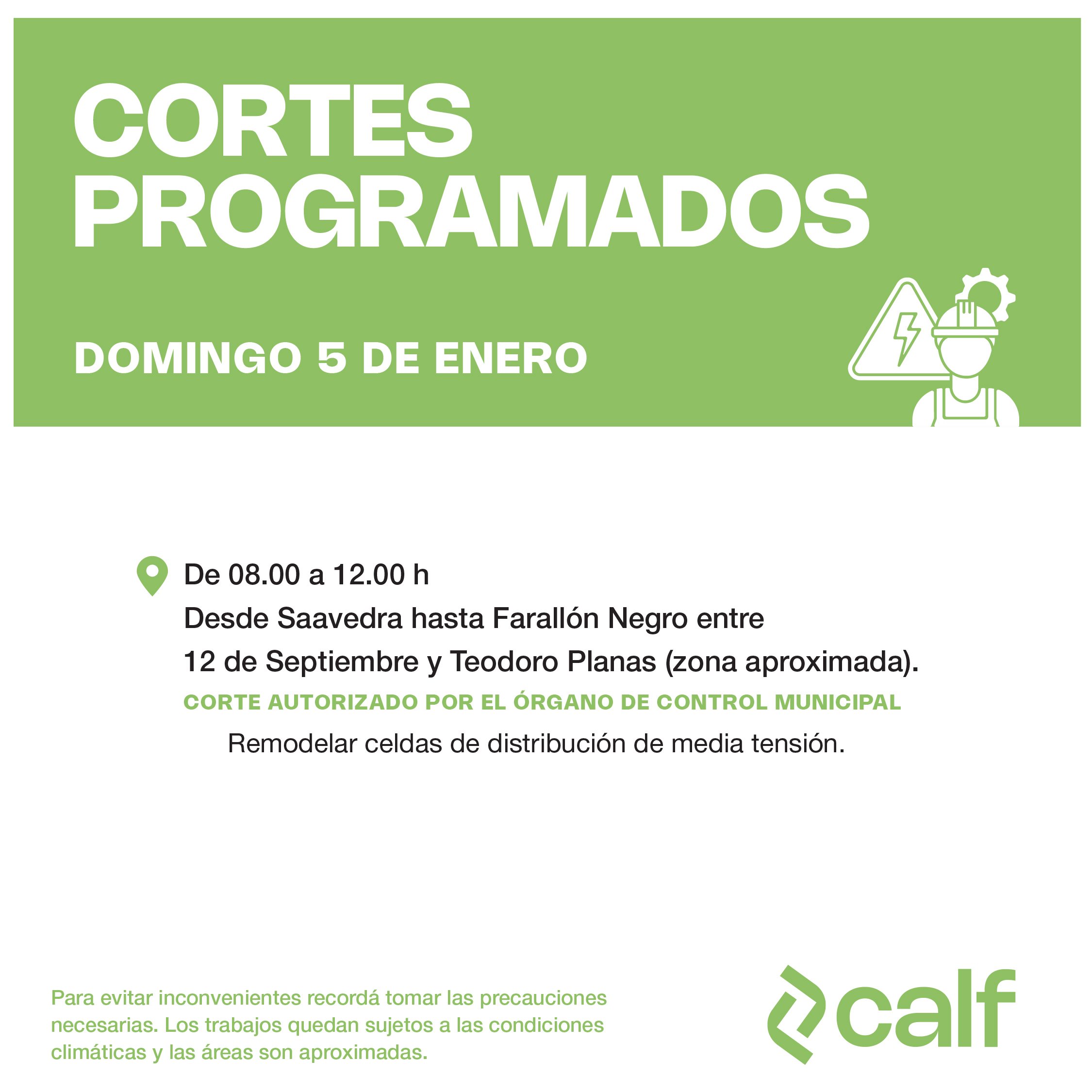 Lee más sobre el artículo Tareas previstas para este domingo
