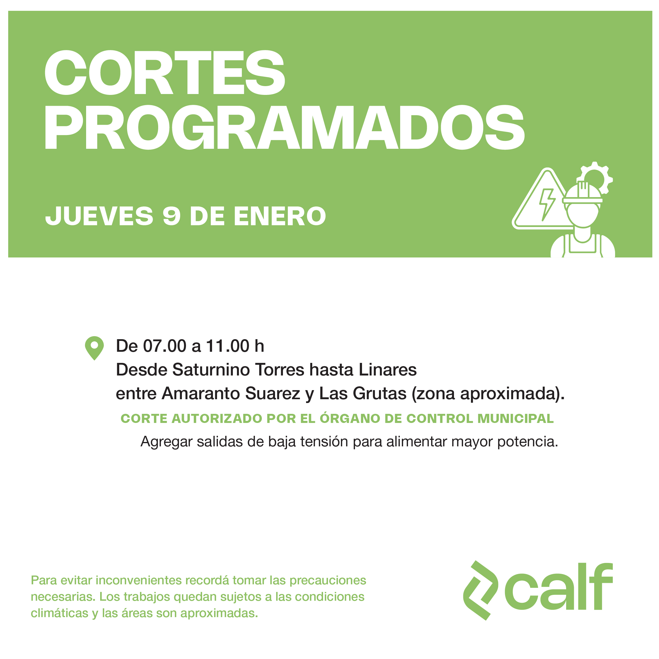 Lee más sobre el artículo Jueves con obras programadas