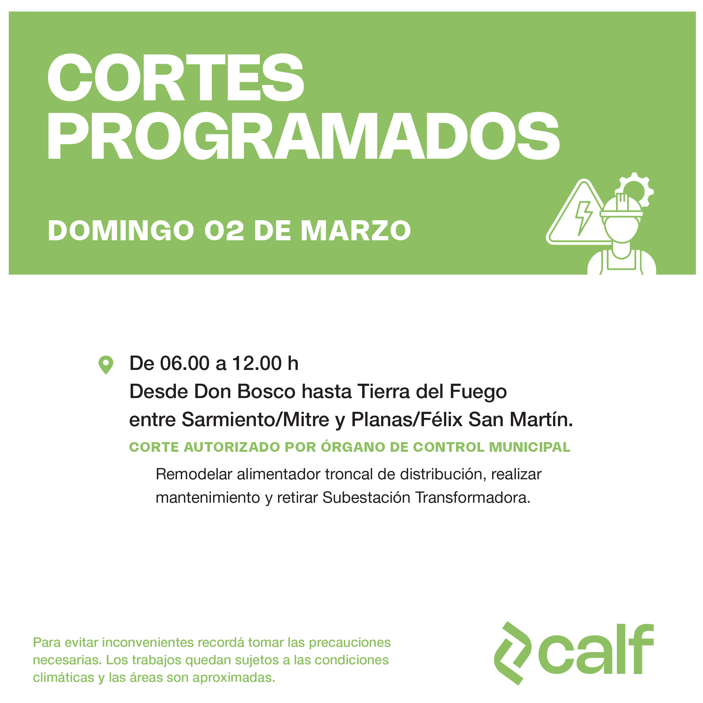En este momento estás viendo Domingo con trabajos a realizar