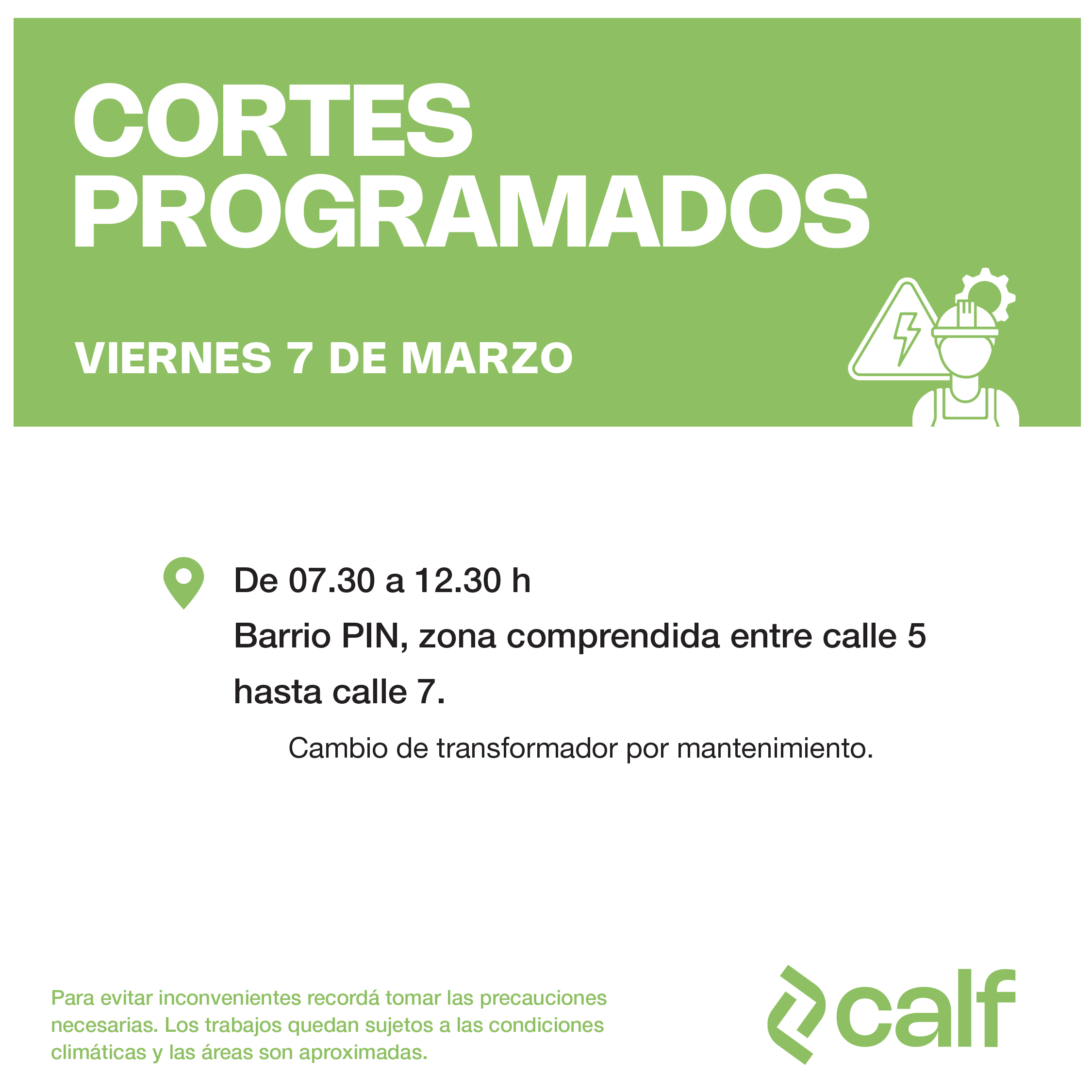 En este momento estás viendo Trabajos este viernes en el PIN