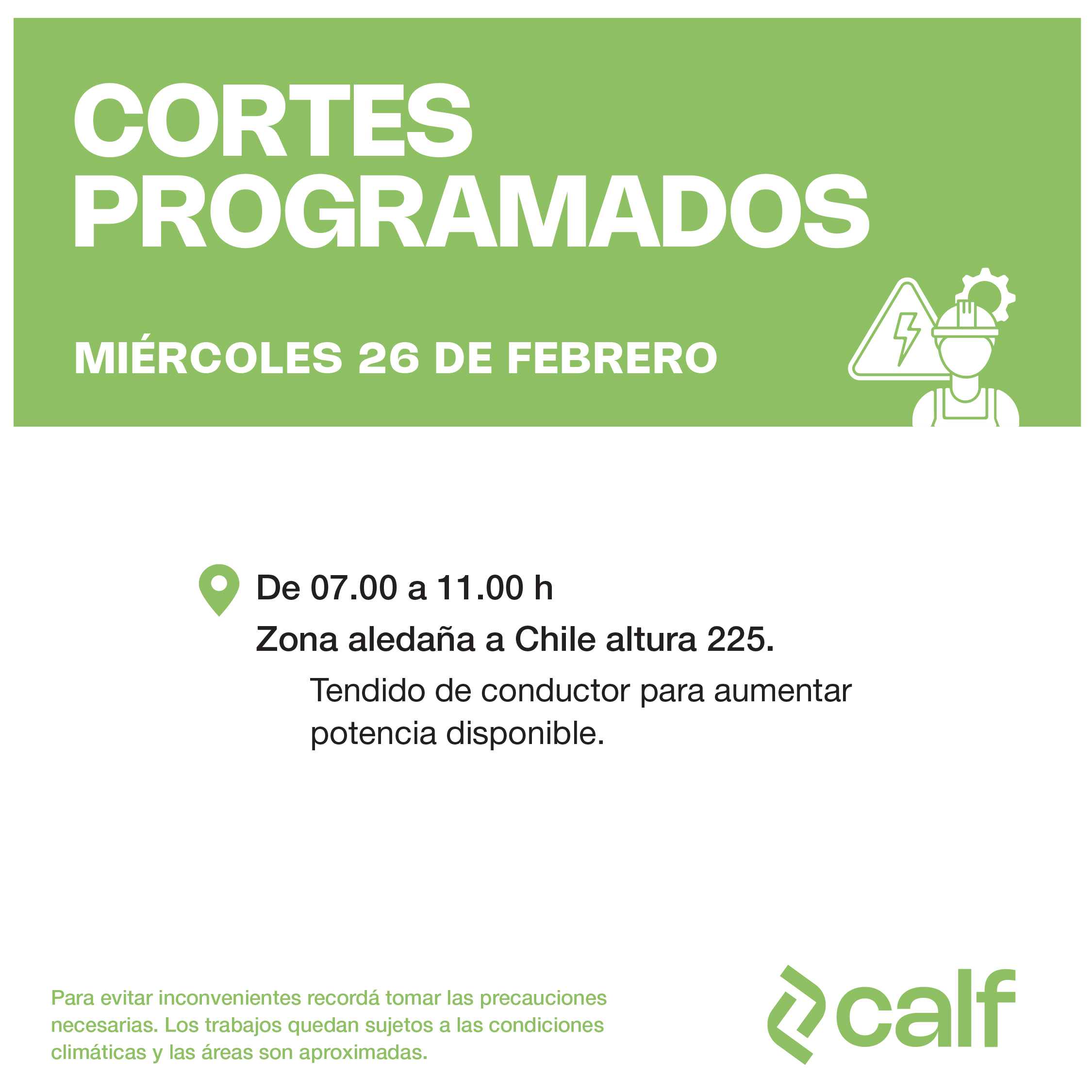 En este momento estás viendo Obras a ejecutar este miércoles