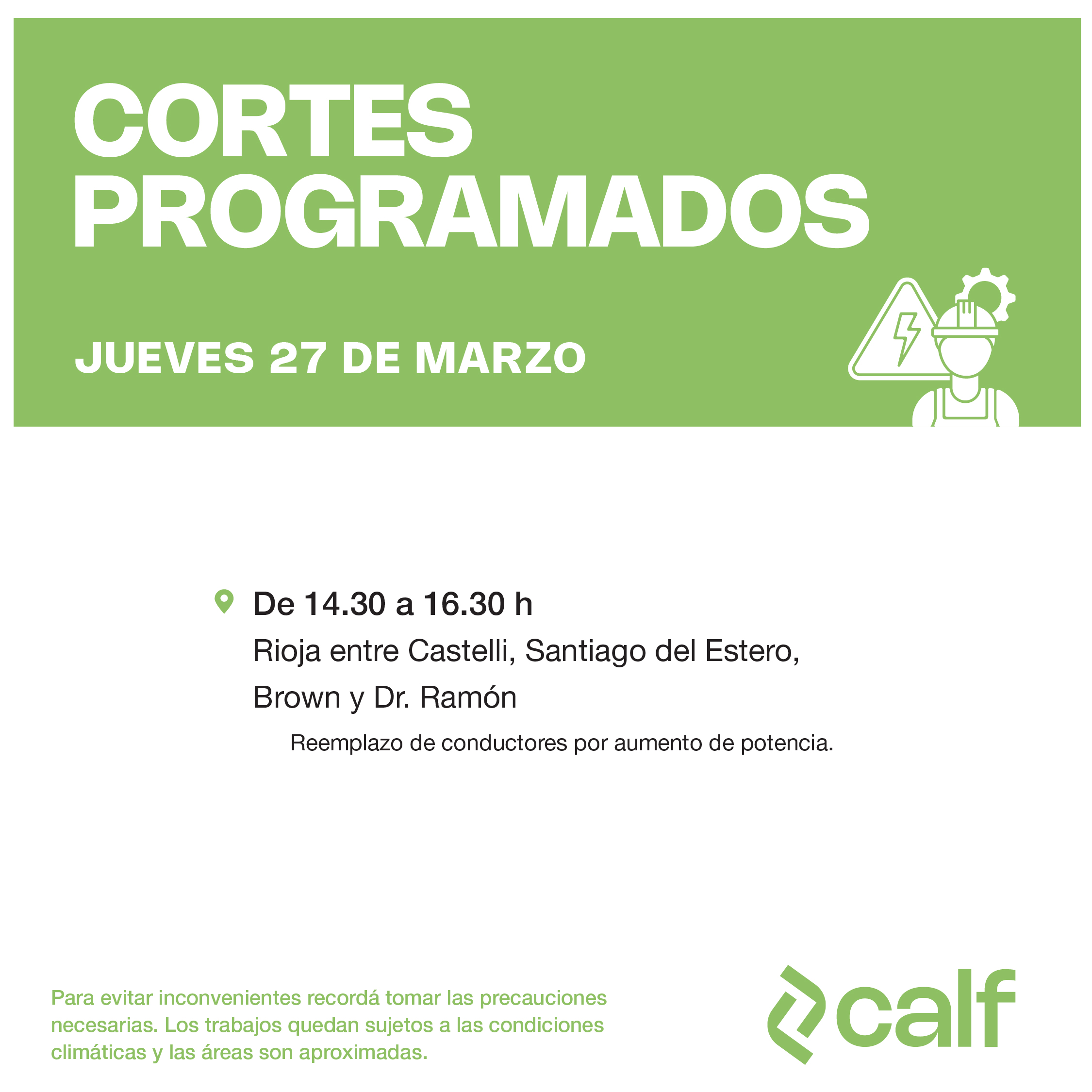 En este momento estás viendo Jueves con tareas de mantenimiento