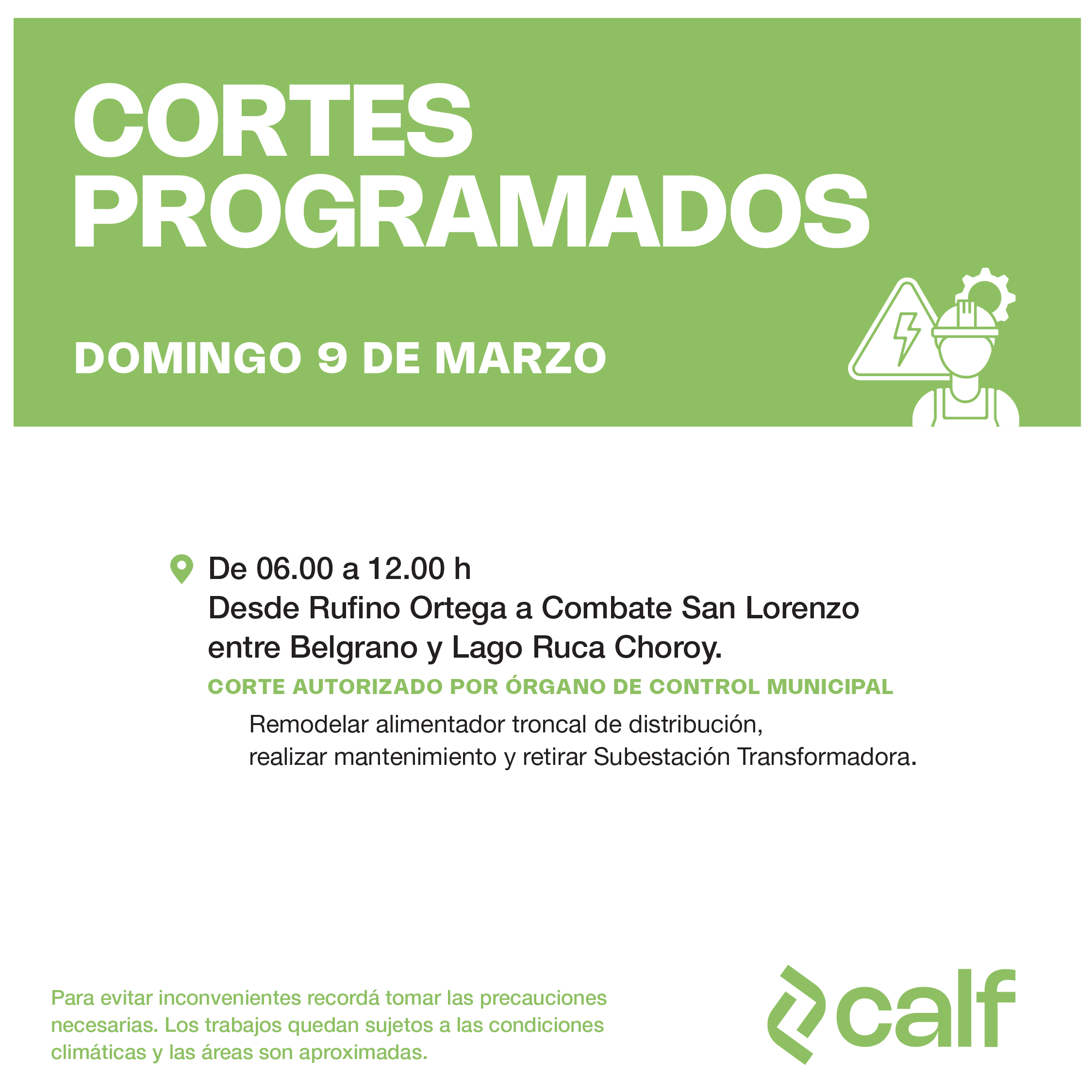 En este momento estás viendo Trabajos a realizar este domingo
