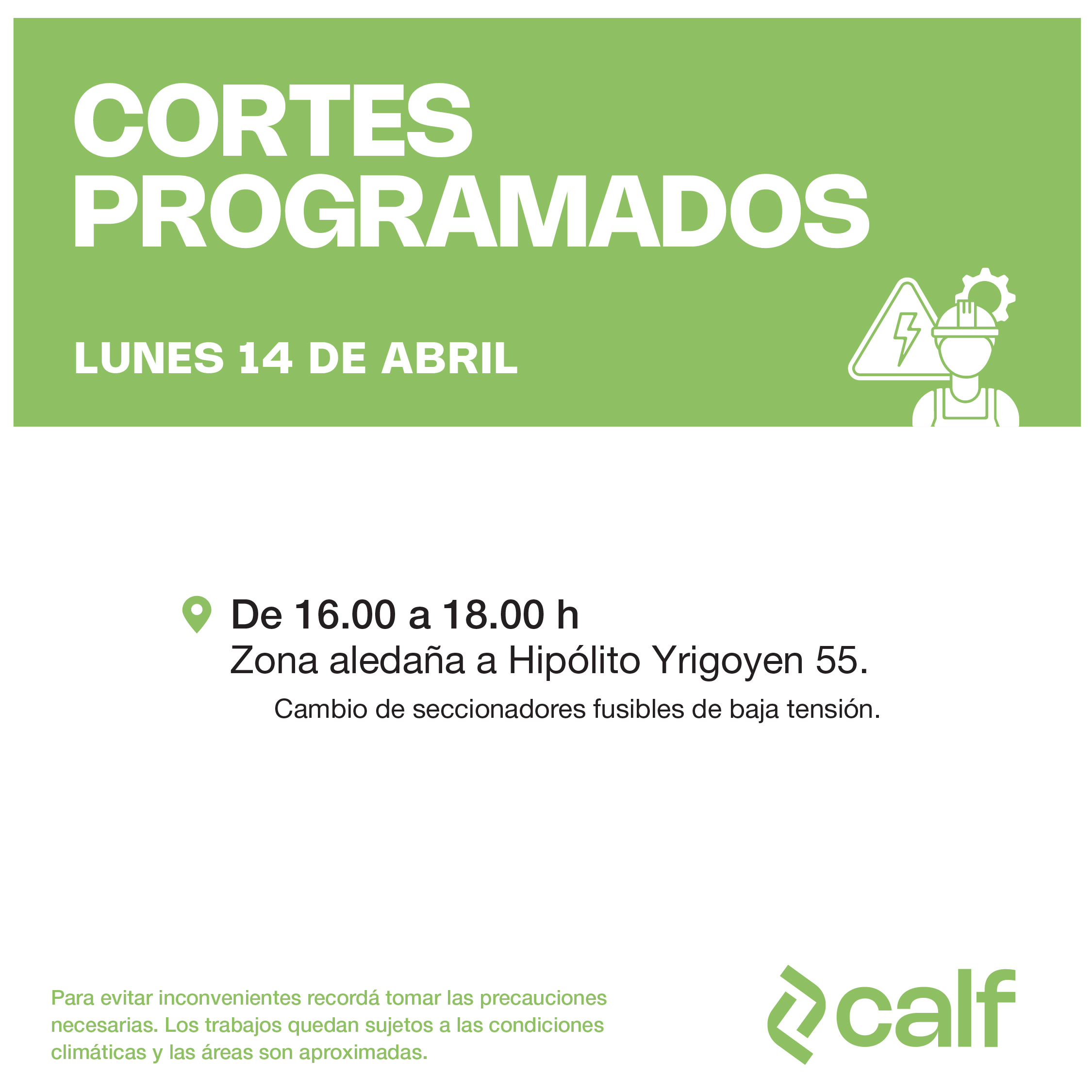 En este momento estás viendo Obras previstas para este lunes