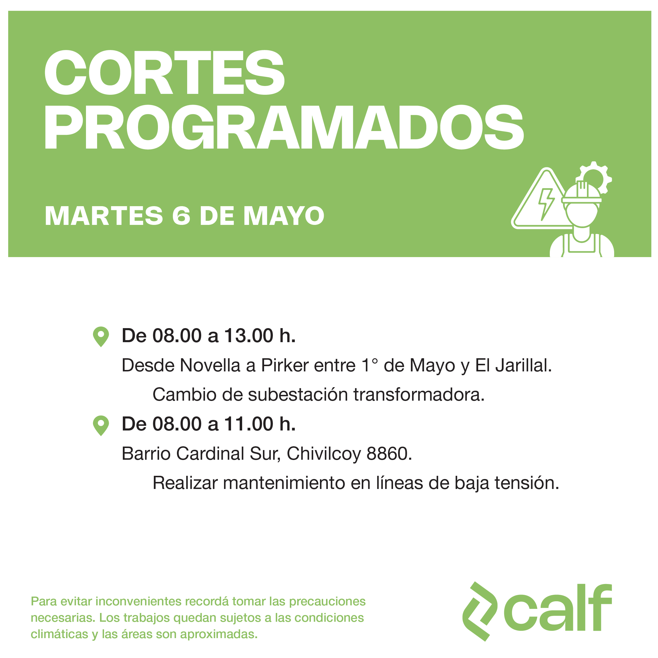 Lee más sobre el artículo Tareas a ejecutar este martes