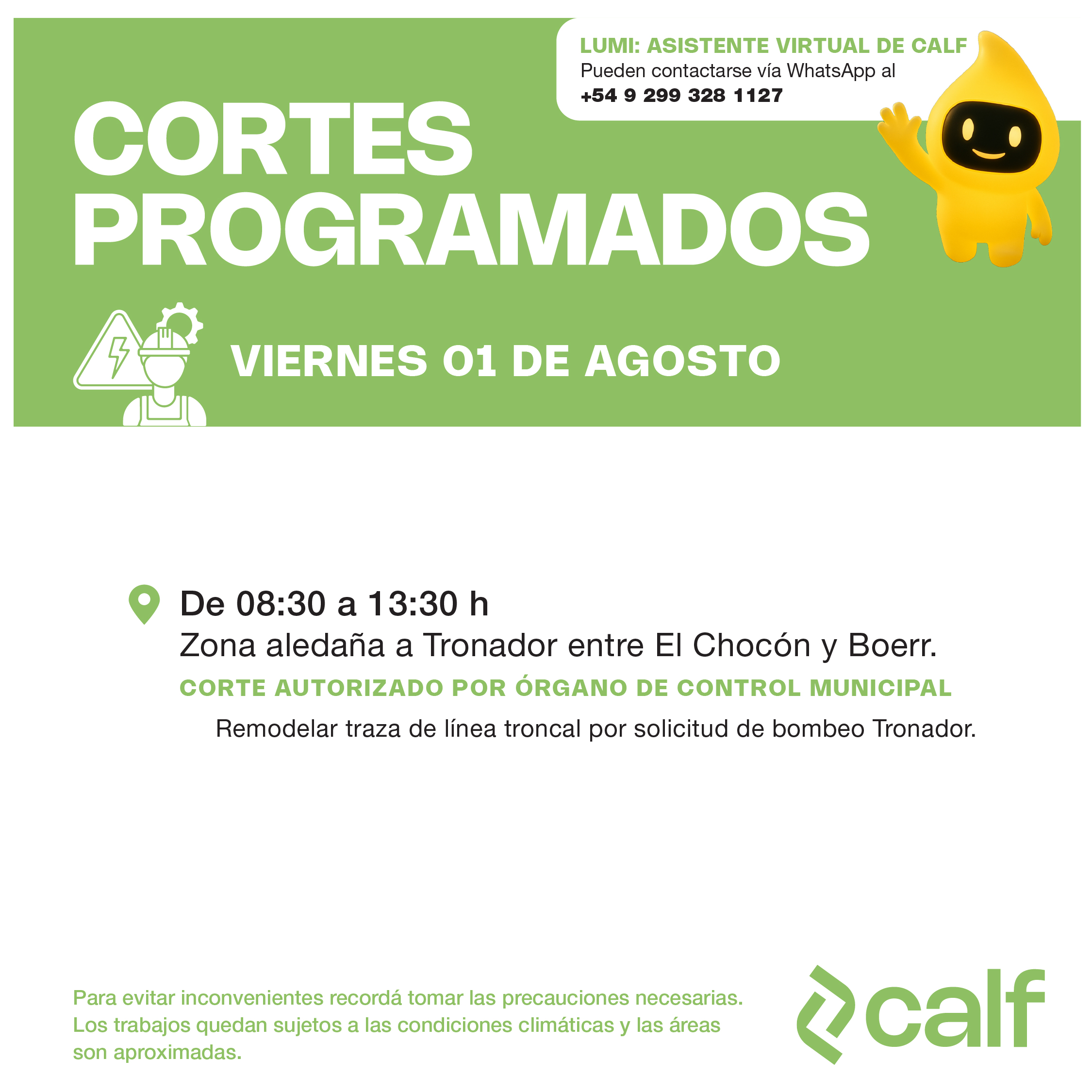 Lee más sobre el artículo Obras e inversiones para este viernes 1-8
