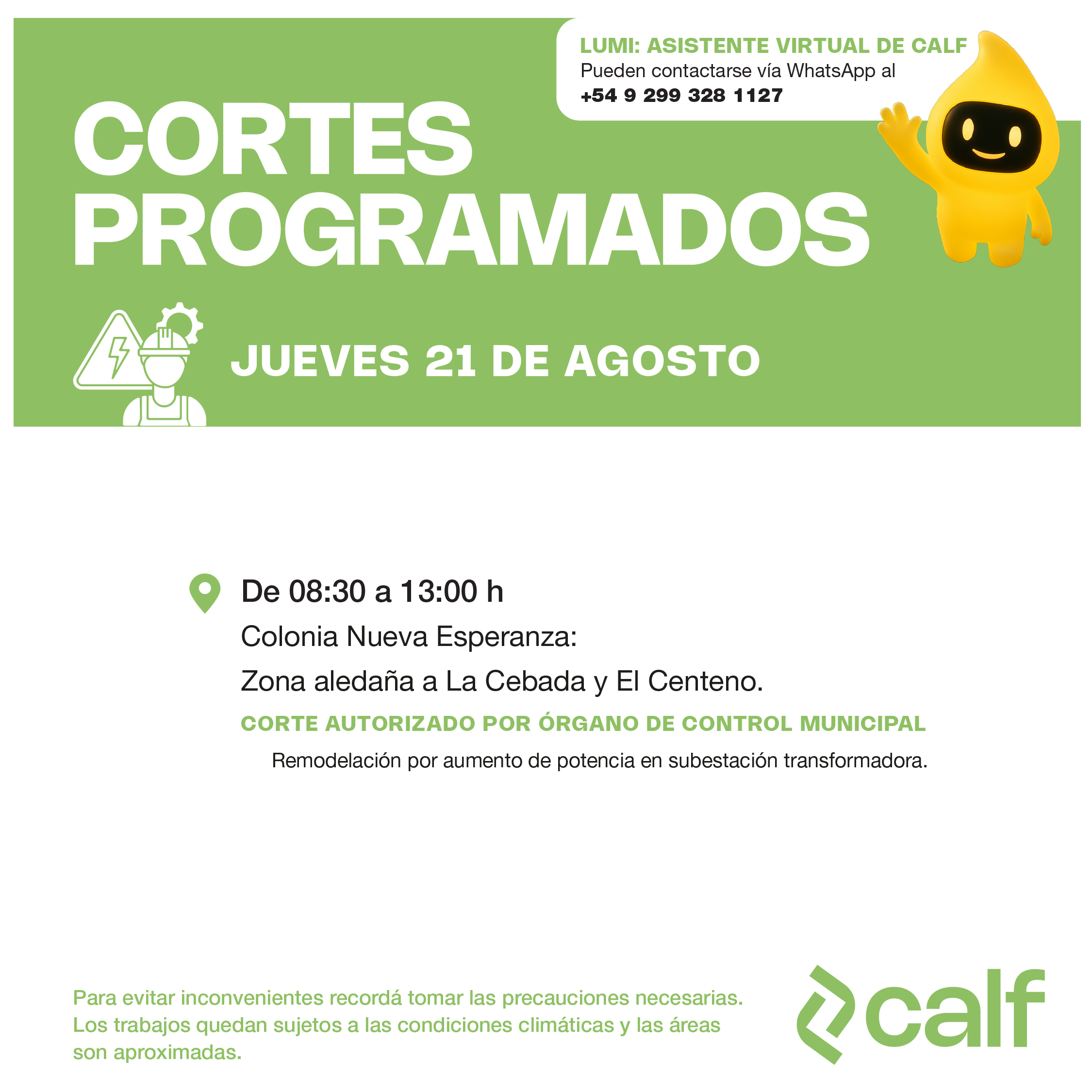 Lee más sobre el artículo Jueves con trabajos programados