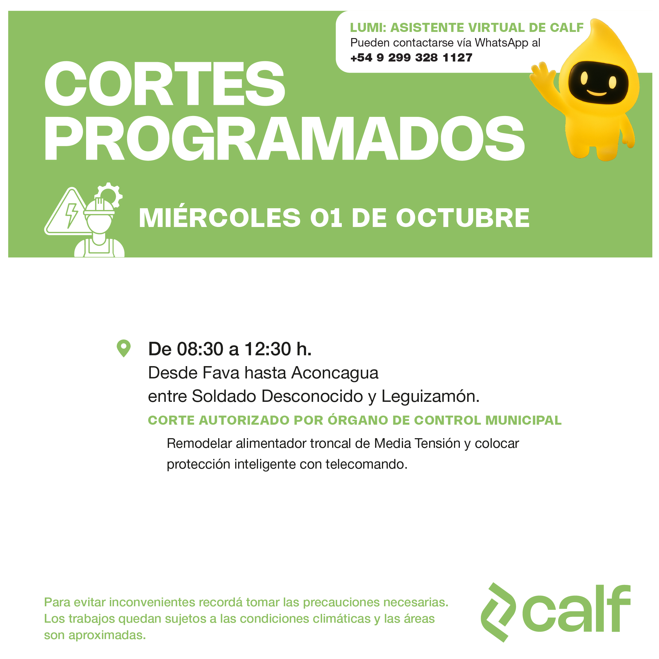 Lee más sobre el artículo Tareas previstas para este miércoles