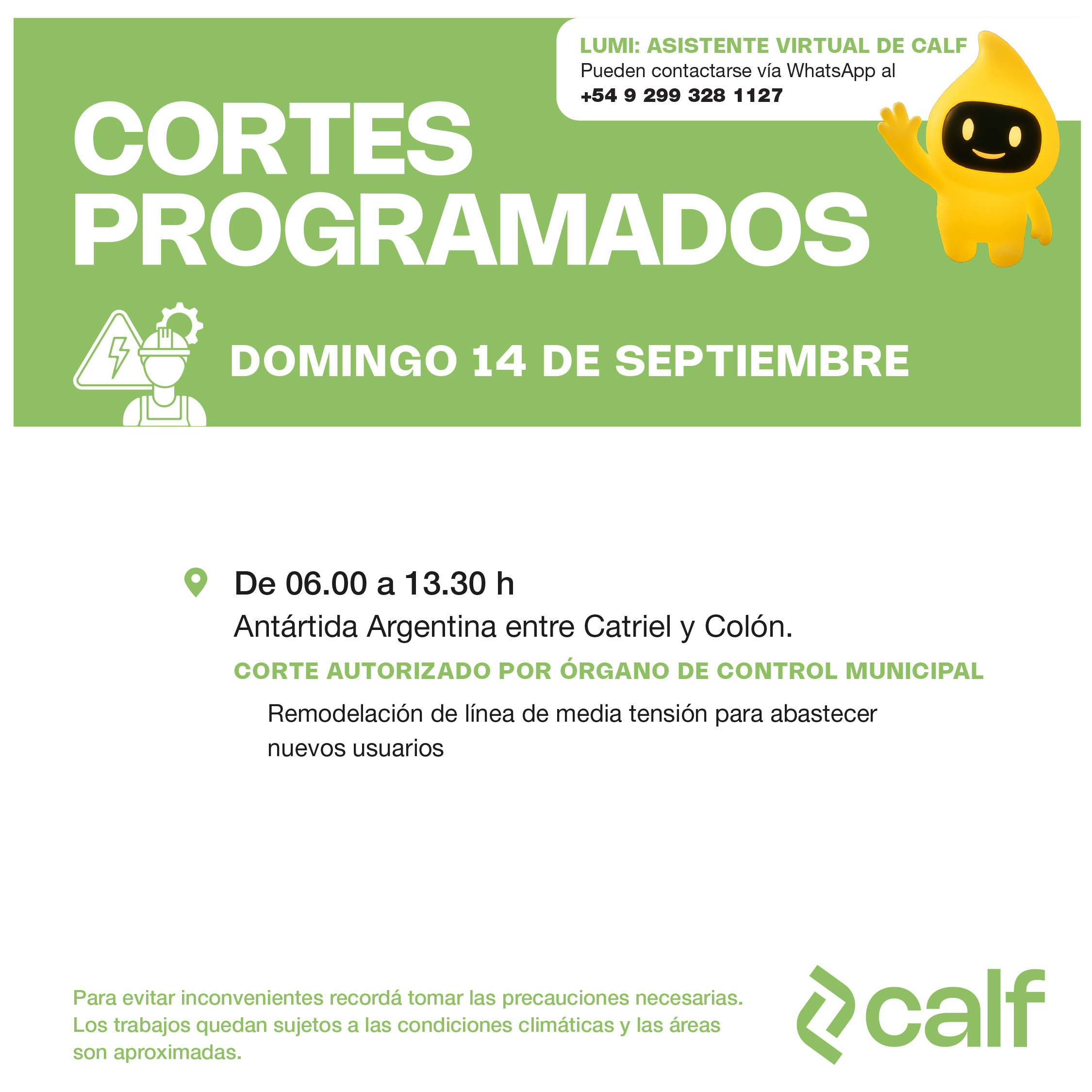 Lee más sobre el artículo Domingo con obras a realizar