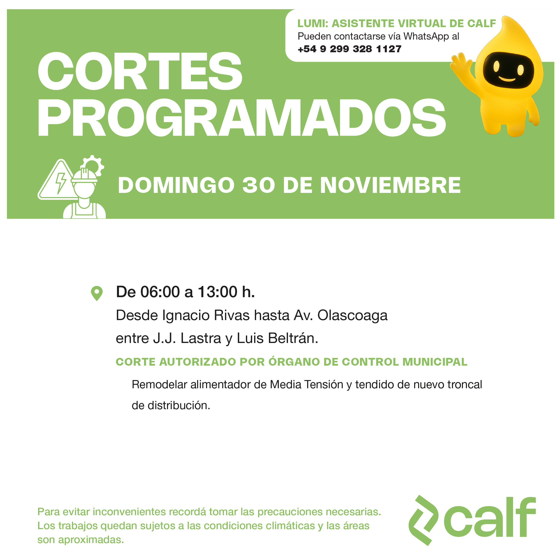 Lee más sobre el artículo Obras e inversiones para este domingo 30-11