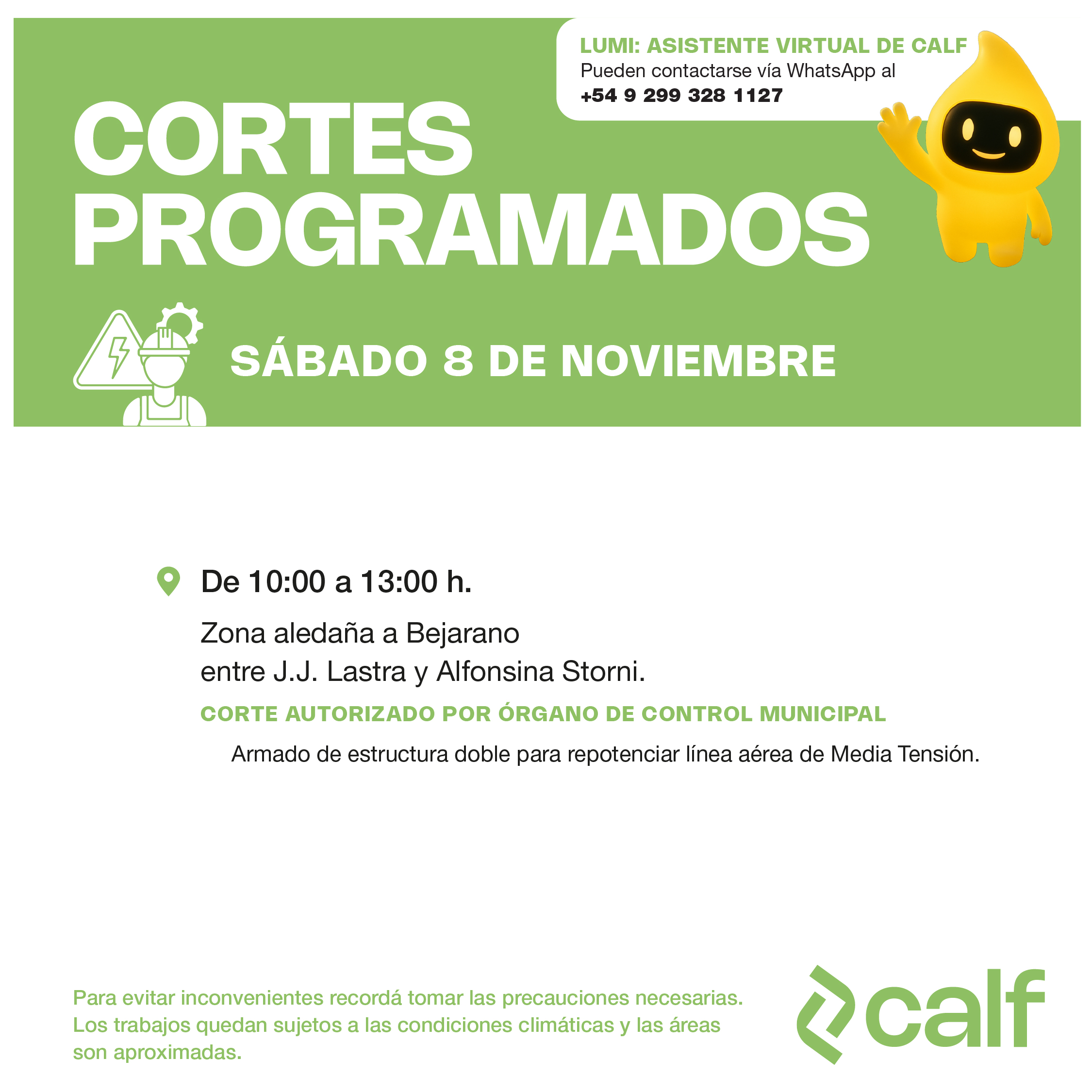 Lee más sobre el artículo Sábado con trabajo programado