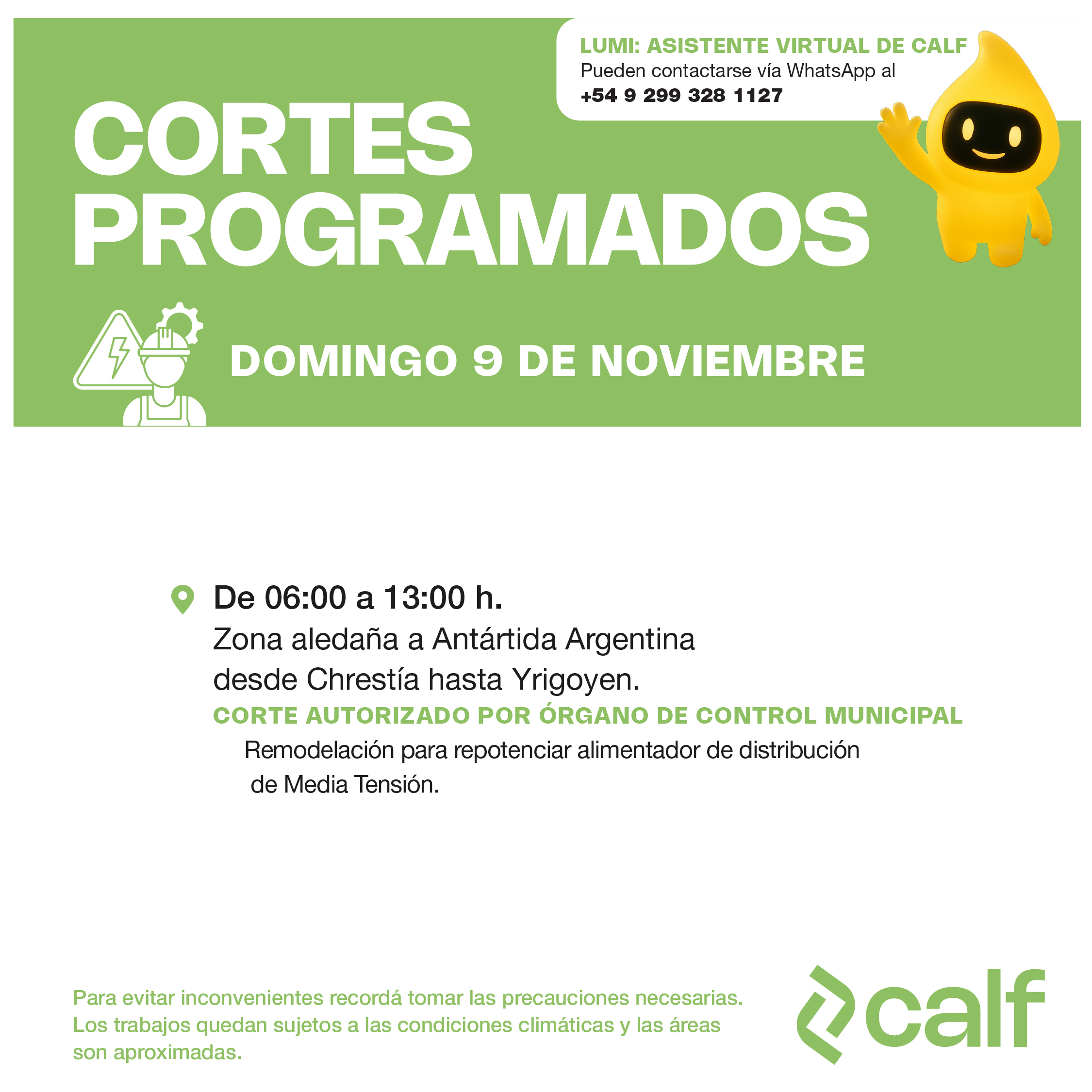 Lee más sobre el artículo Obras e inversiones programadas para el domingo 9-11