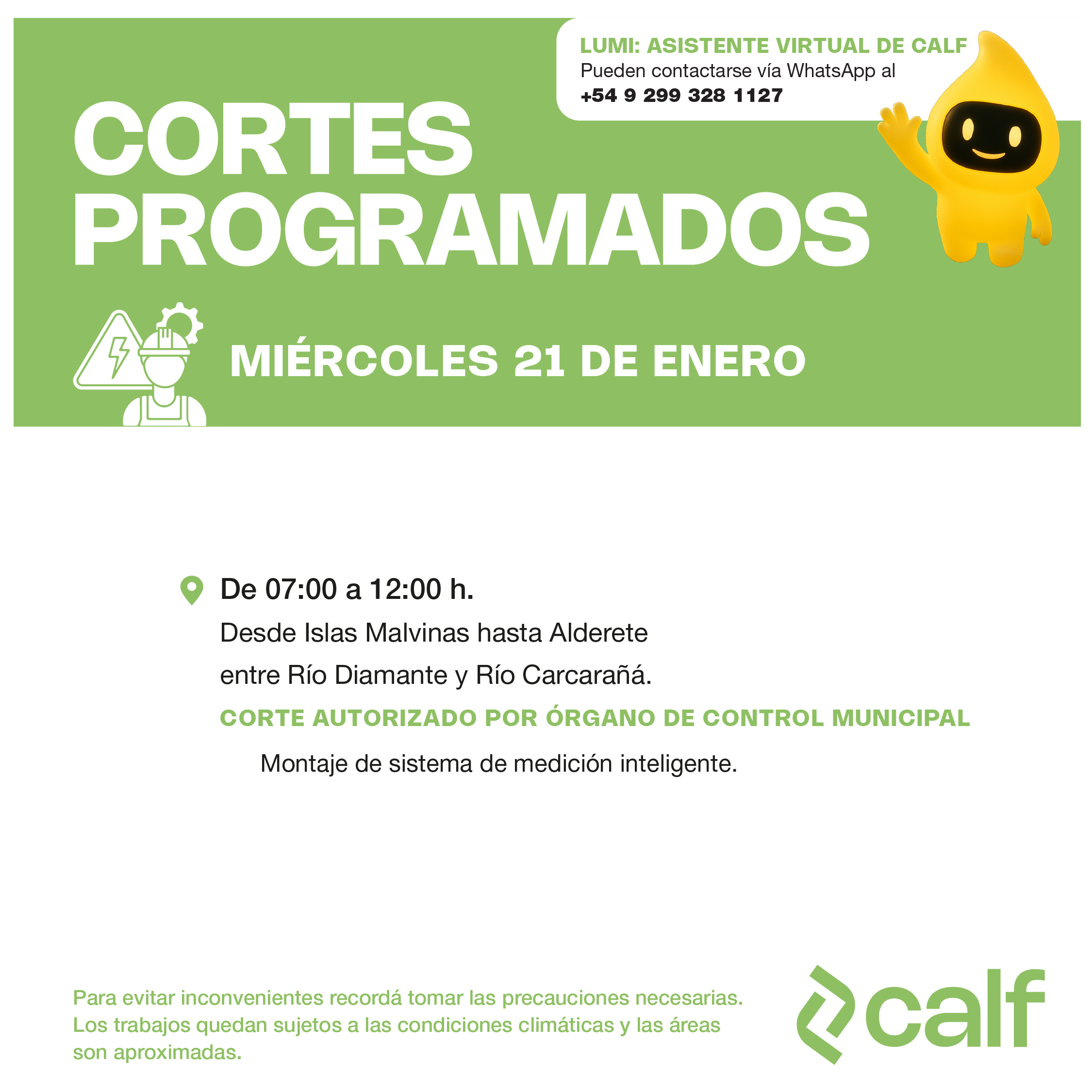 Lee más sobre el artículo Trabajos a realizar este miércoles