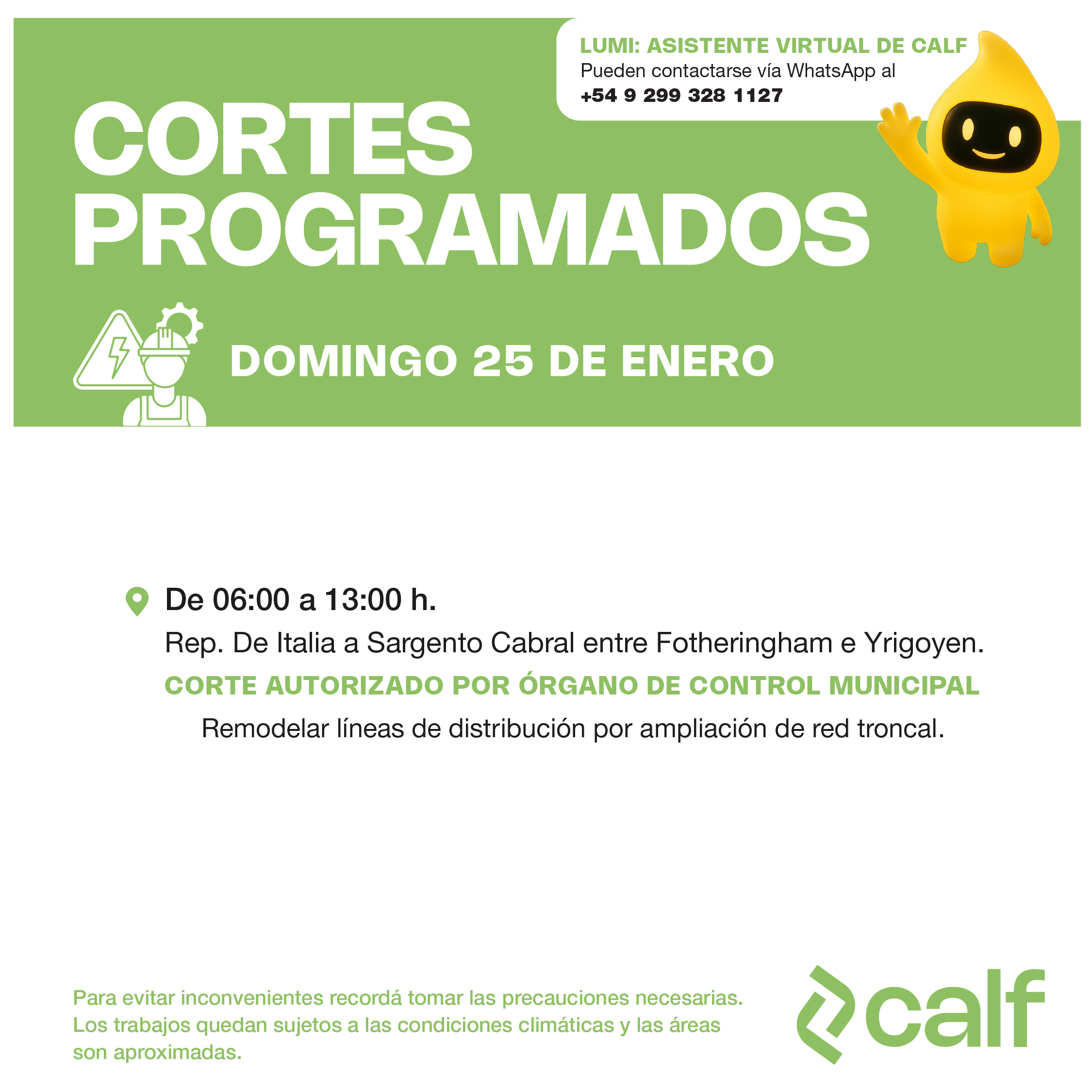 Lee más sobre el artículo Trabajo para este domingo