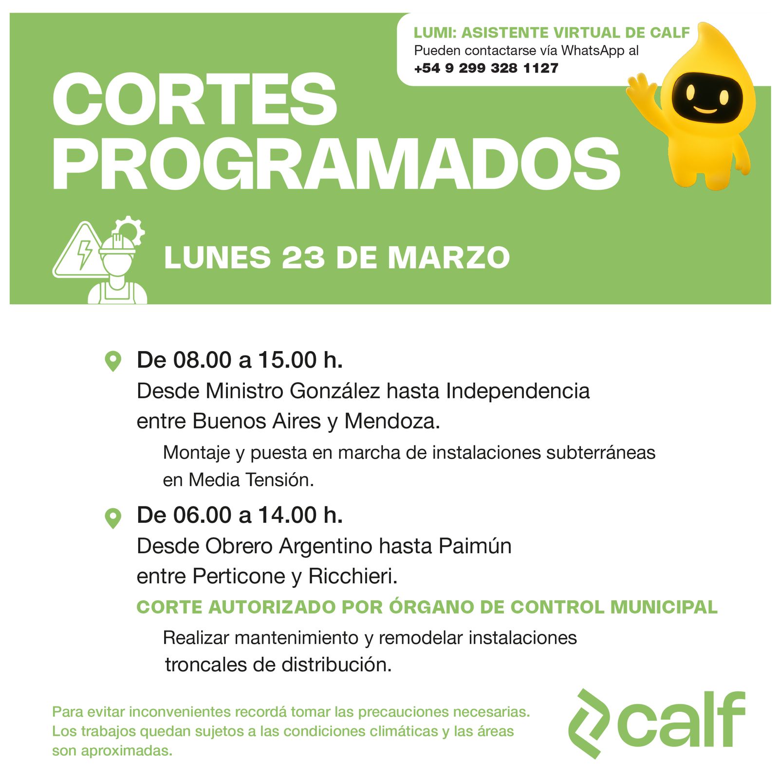 Lee más sobre el artículo Corte programado de hoy