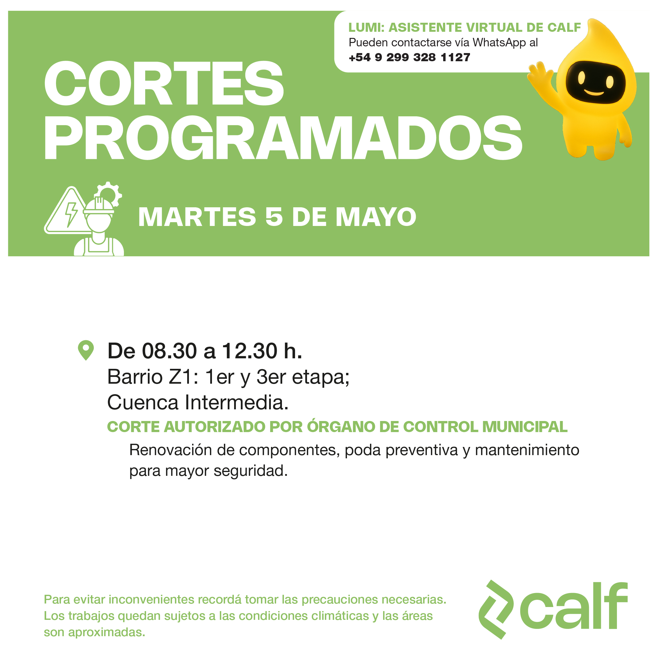 Lee más sobre el artículo Corte programado 05-05