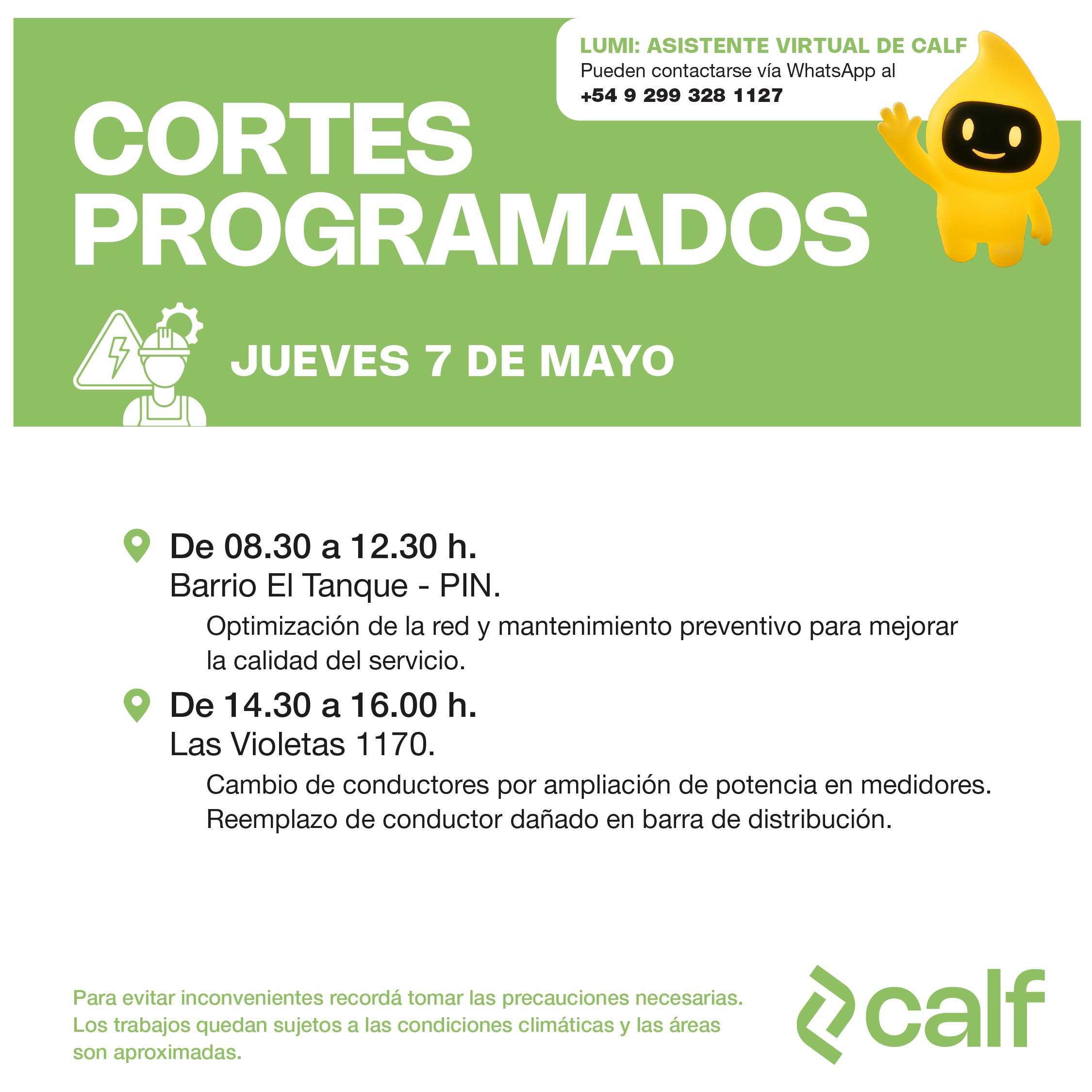 Lee más sobre el artículo Corte programado 07-05