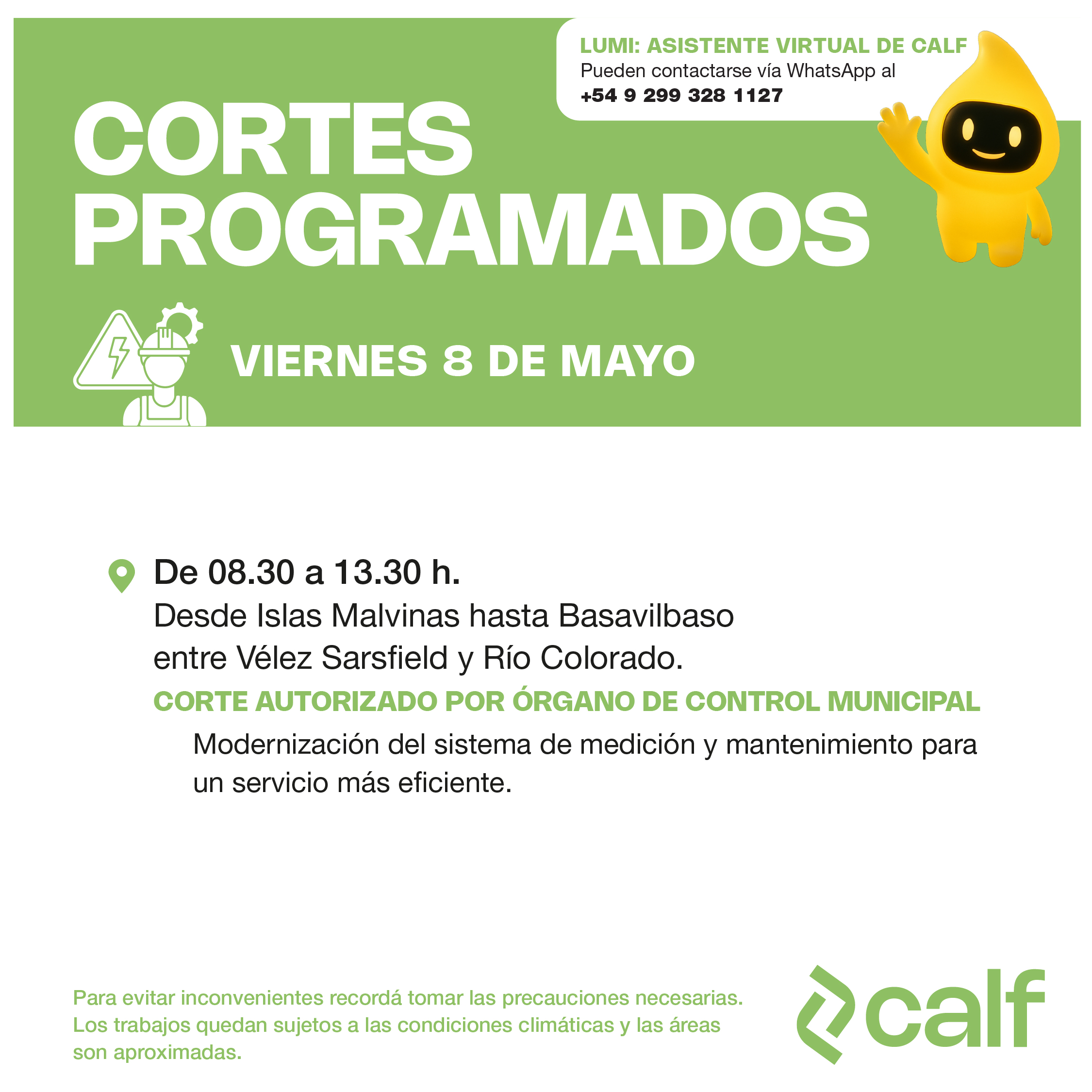 Lee más sobre el artículo Corte programado 08-05