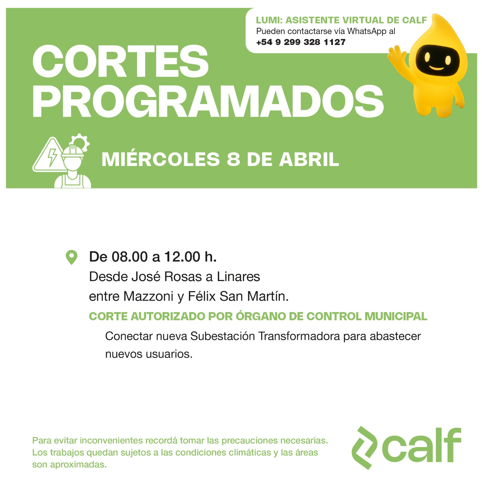 Lee más sobre el artículo Obras proyectadas para el 08-04