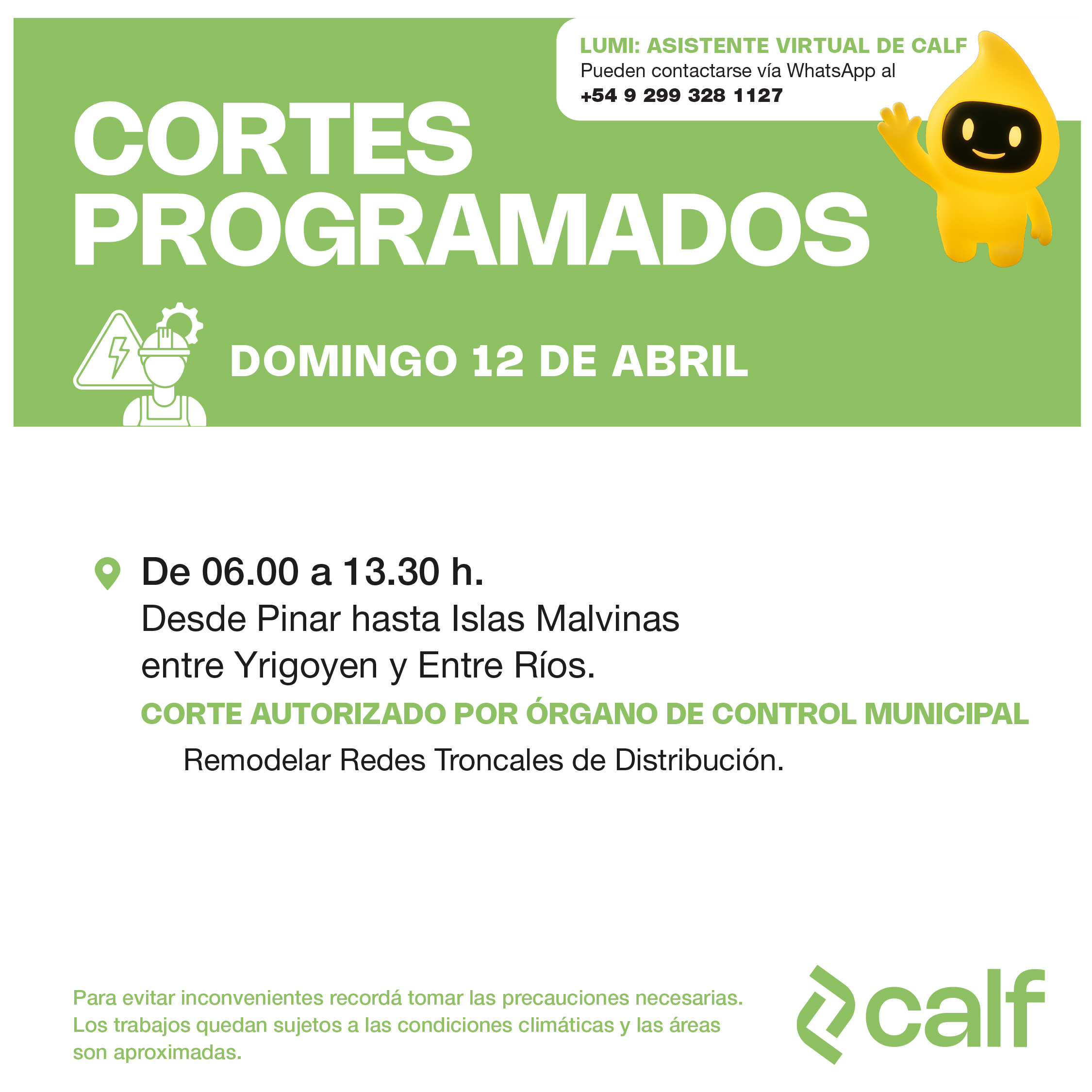 Lee más sobre el artículo Corte programado 12-04