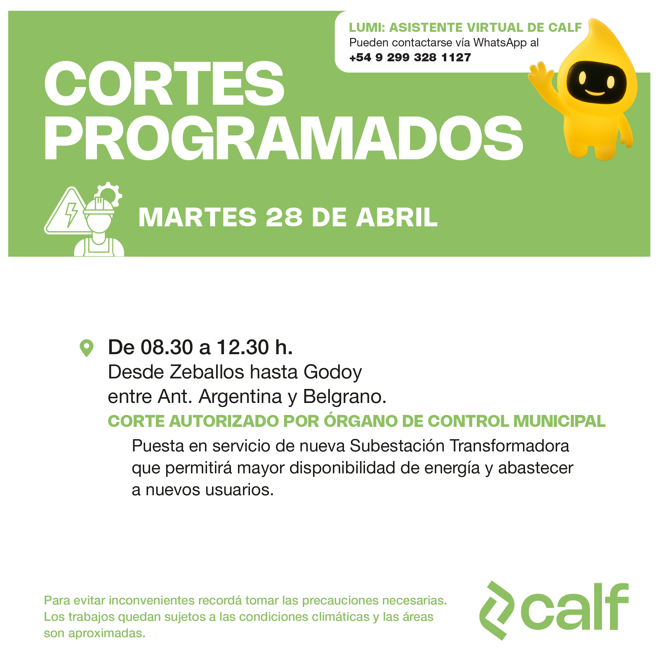 Lee más sobre el artículo Corte programado 28-04