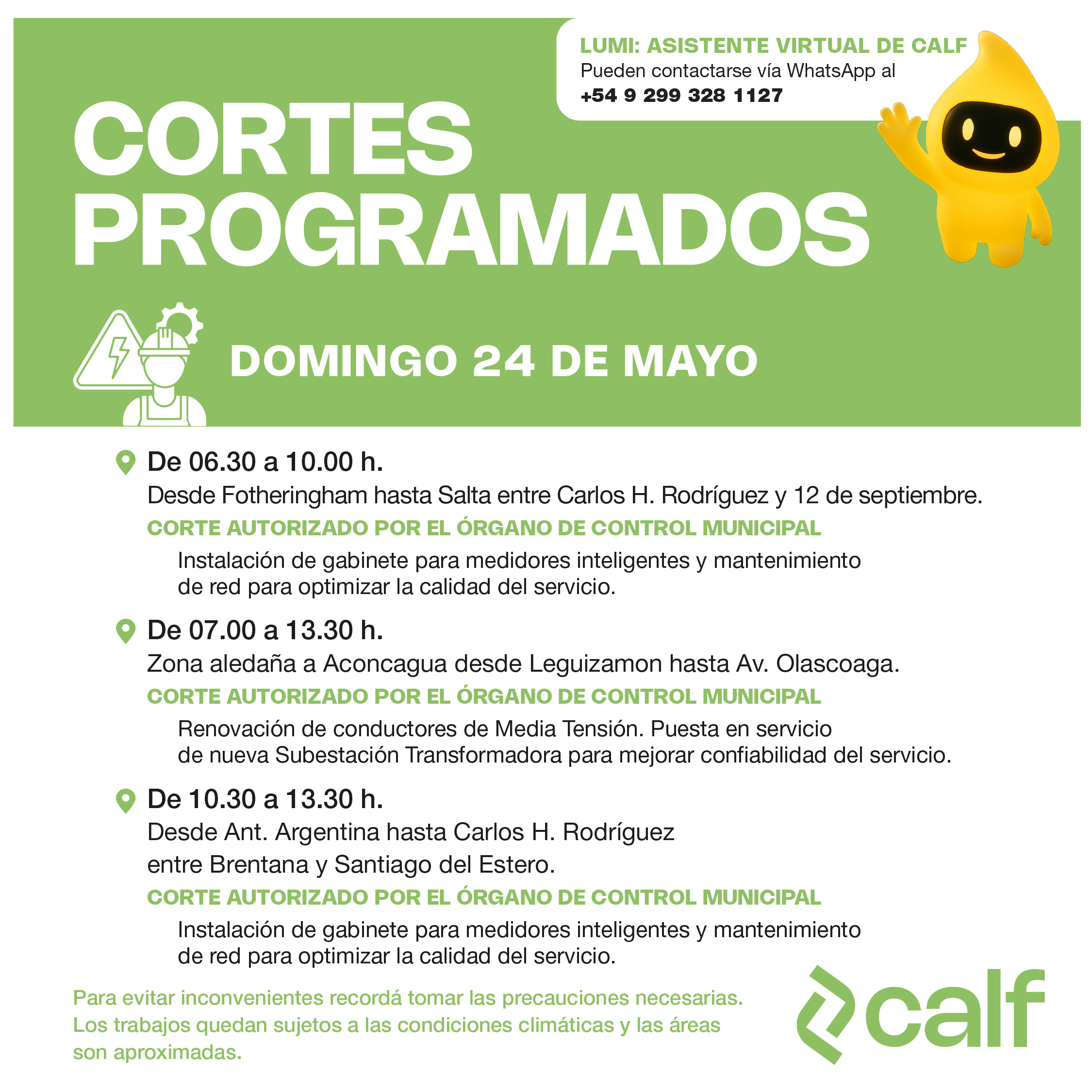 Lee más sobre el artículo Corte programado de hoy