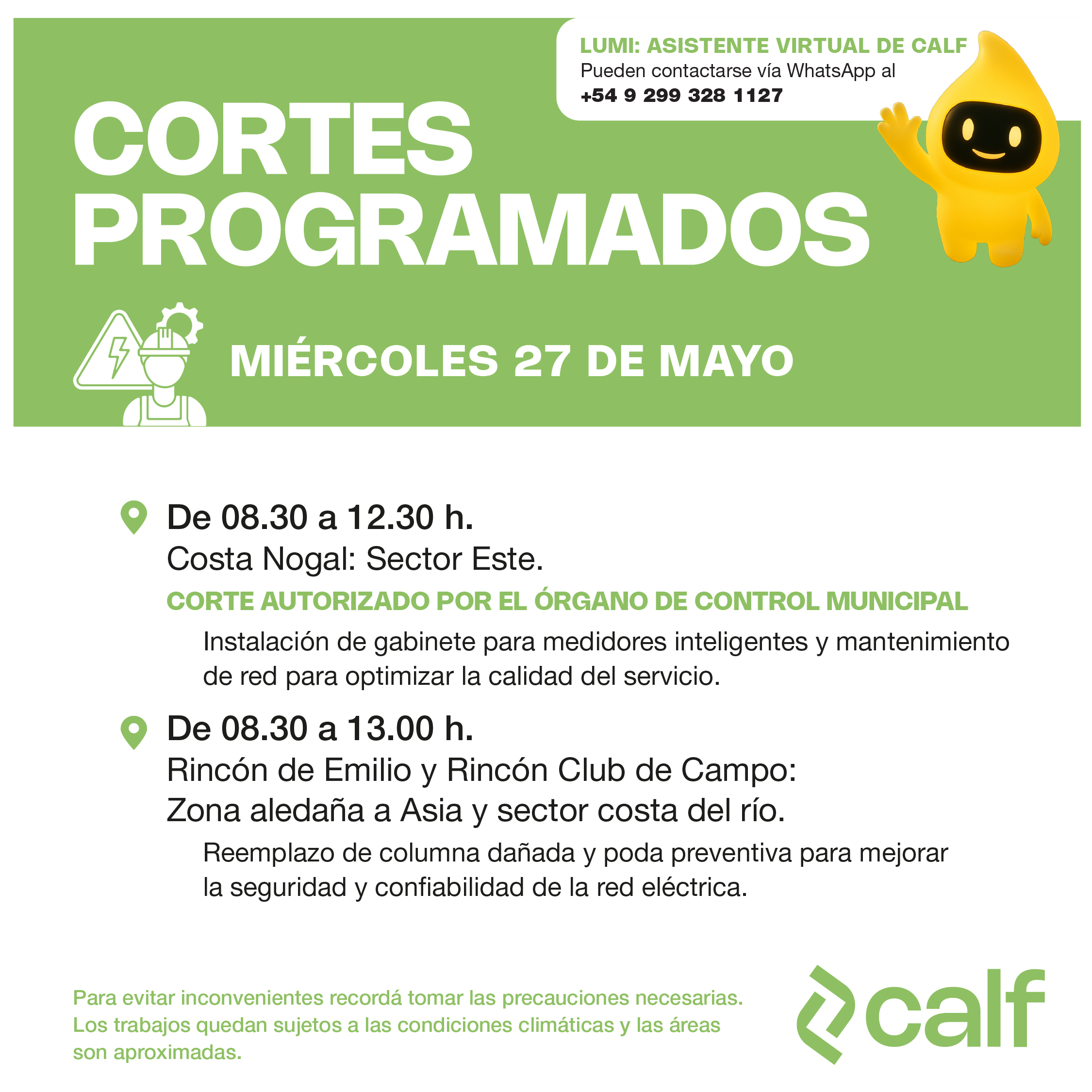 Lee más sobre el artículo Corte programado de hoy