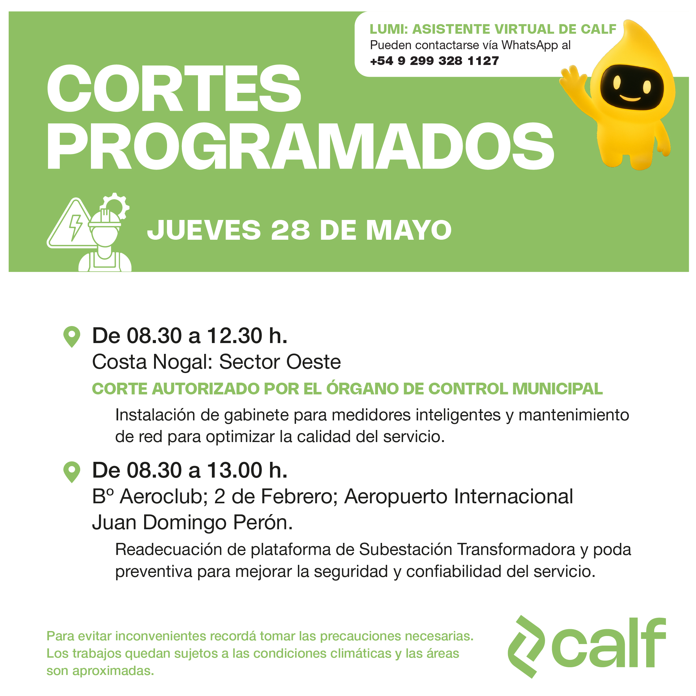 Lee más sobre el artículo Corte programado de hoy