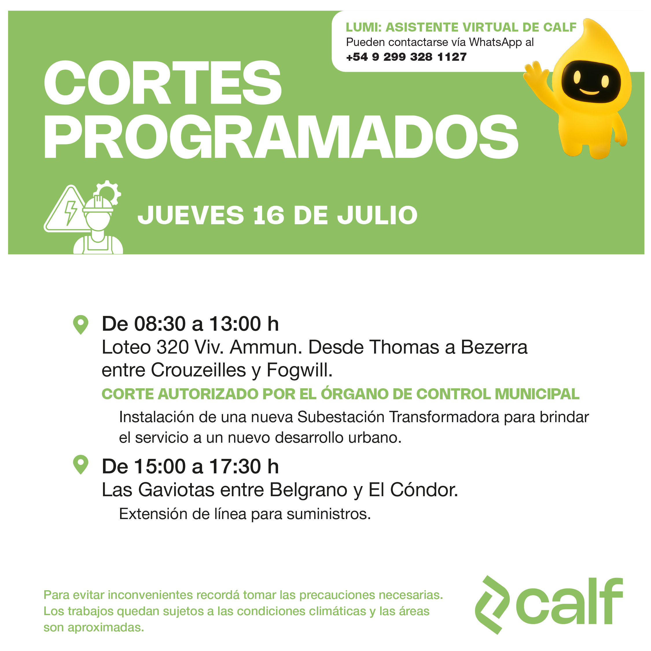 Lee más sobre el artículo Corte programado de hoy