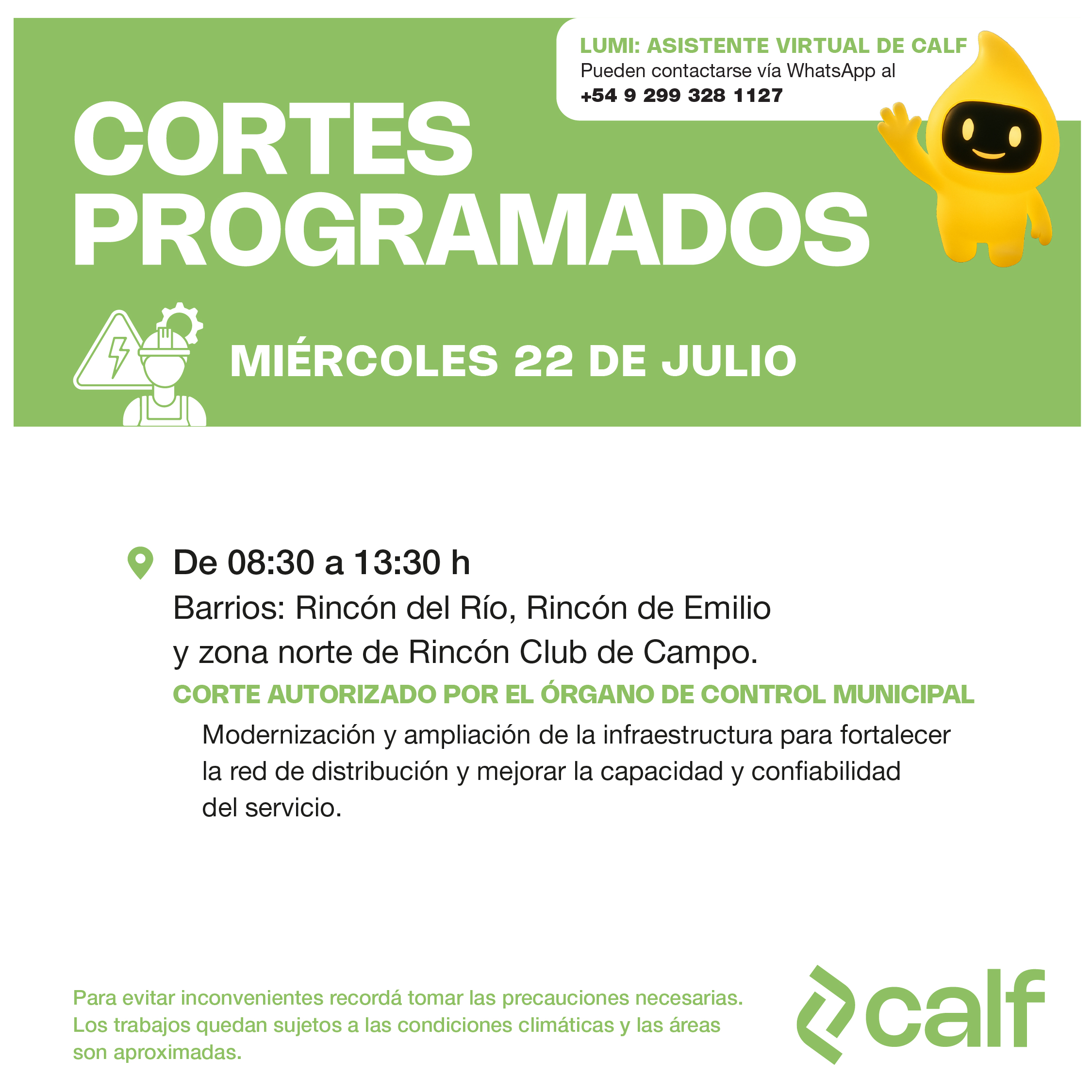 Lee más sobre el artículo Mejoras programadas para fortalecer el servicio eléctrico