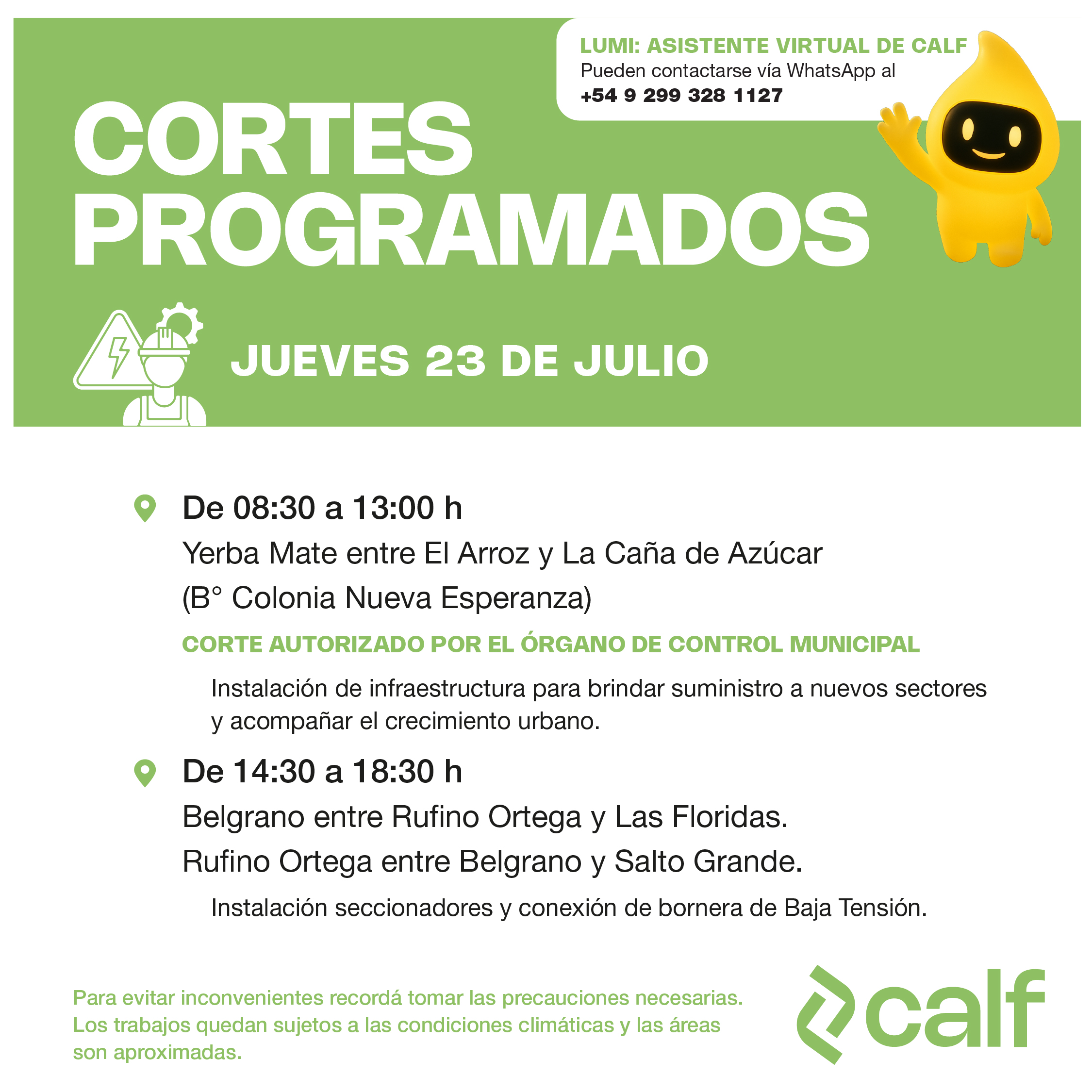 Lee más sobre el artículo Mejoras programadas para fortalecer el servicio eléctrico