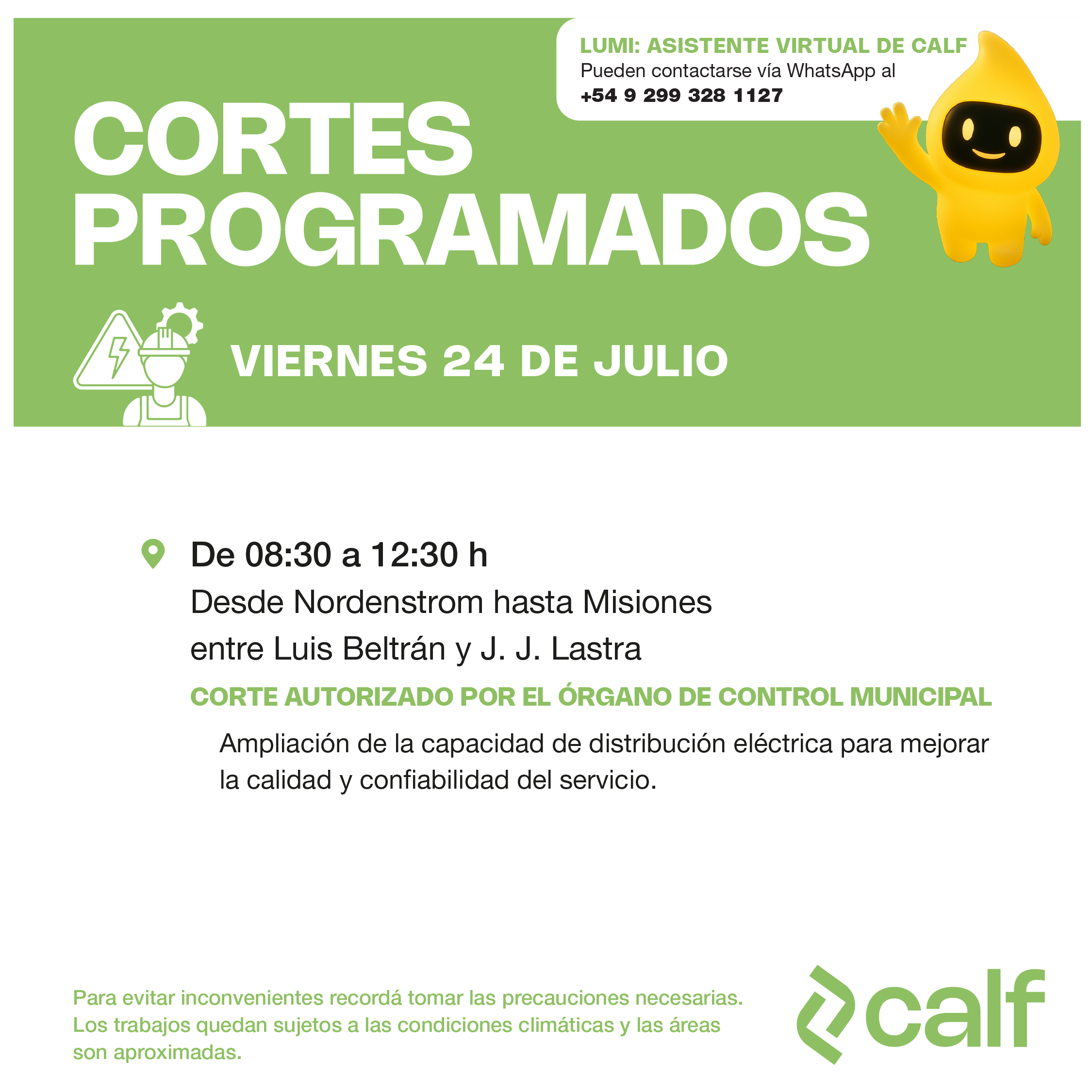 Lee más sobre el artículo Mejoras programadas para fortalecer el servicio eléctrico
