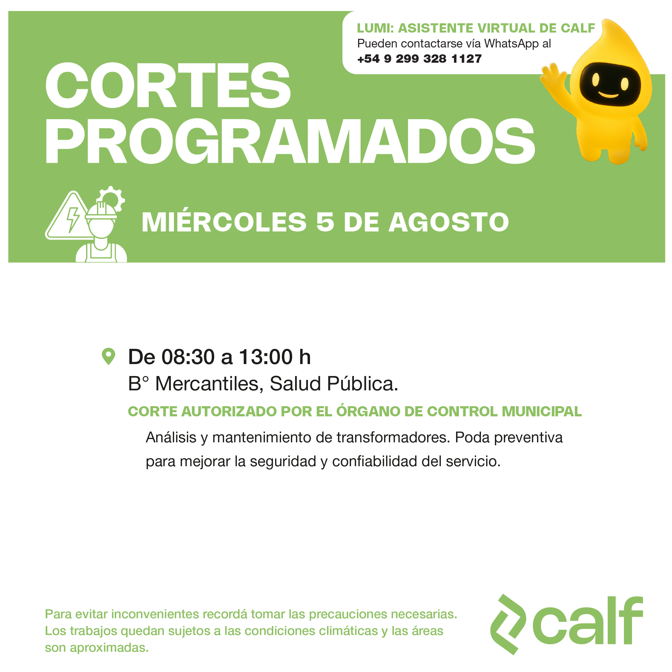 Lee más sobre el artículo Tareas programadas para el miércoles 5-8
