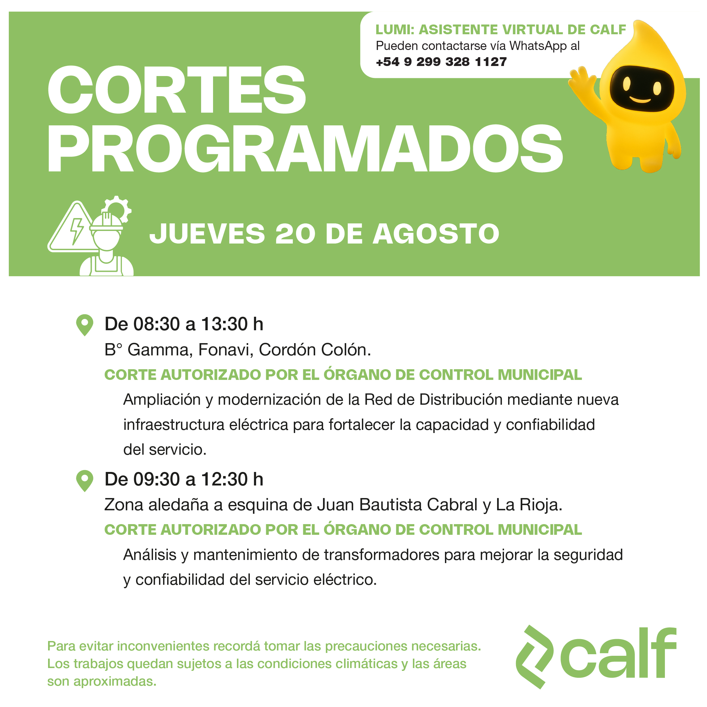 Lee más sobre el artículo Cortes programados