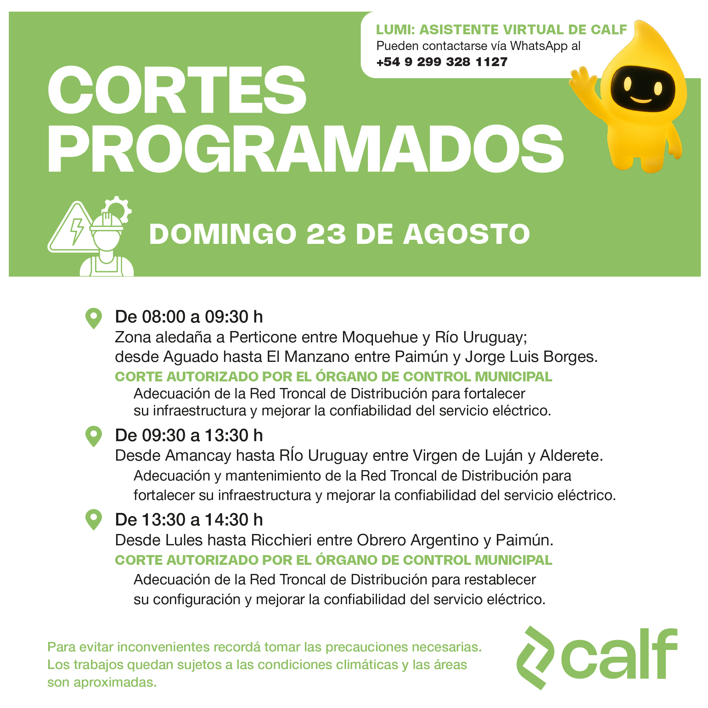 Lee más sobre el artículo Corte programado 23-08